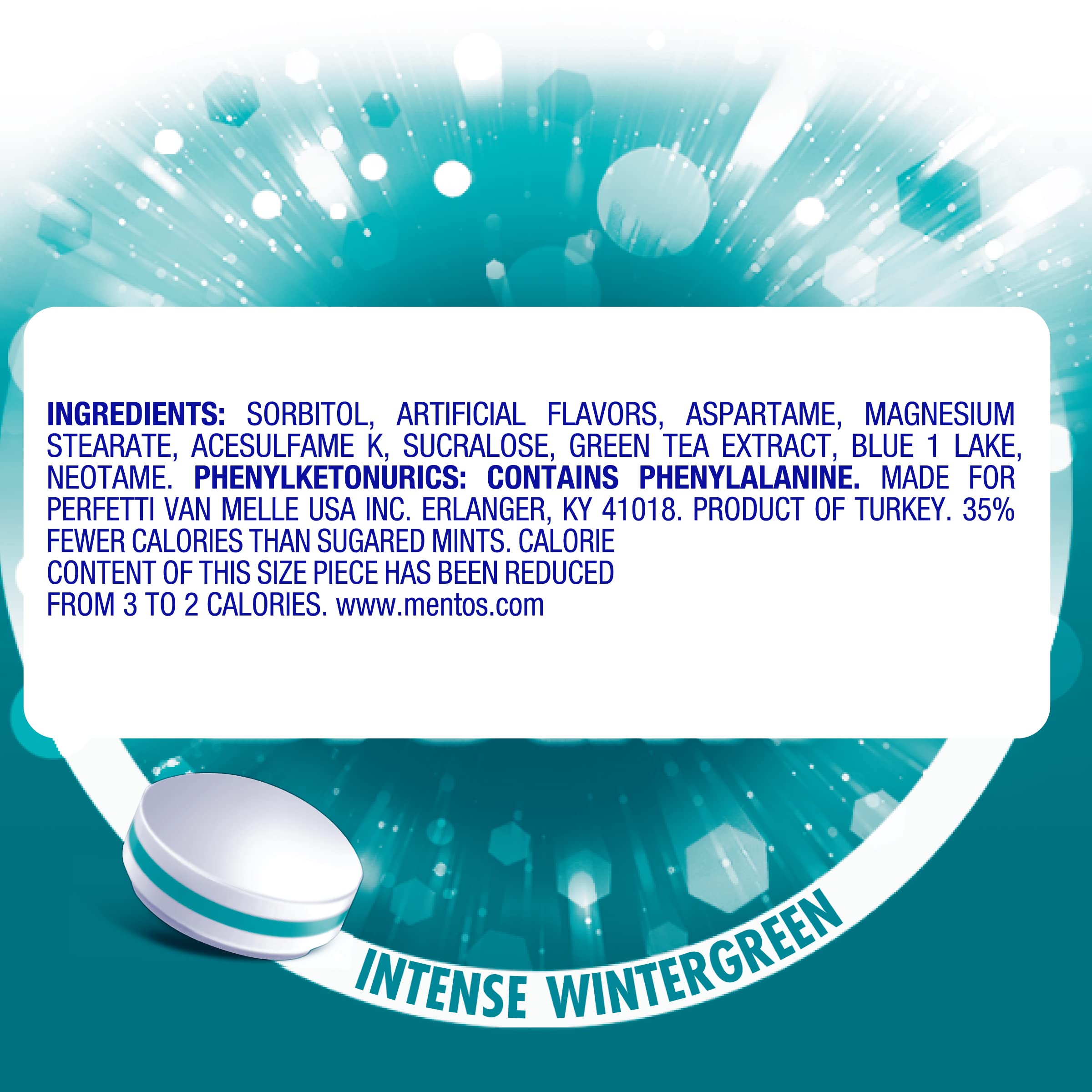 **Mentos Sugarfree Wintergreen Mints - 150 Count (Pack of 4 Bottles) | Fresh Breath, Long-Lasting Flavor | Perfect for Office, Travel & After Meals**