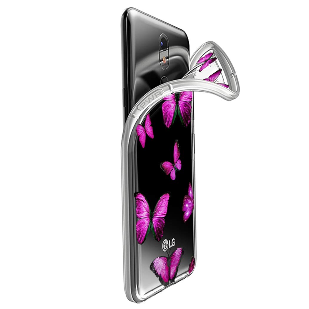 LG Stylo 5/5V/5X/5 Plus Case - Cute Butterfly Clear Slim Shockproof TPU Phone Cover for Women & Girls | Protective Soft Flexible Back Case for Everyday Use & School