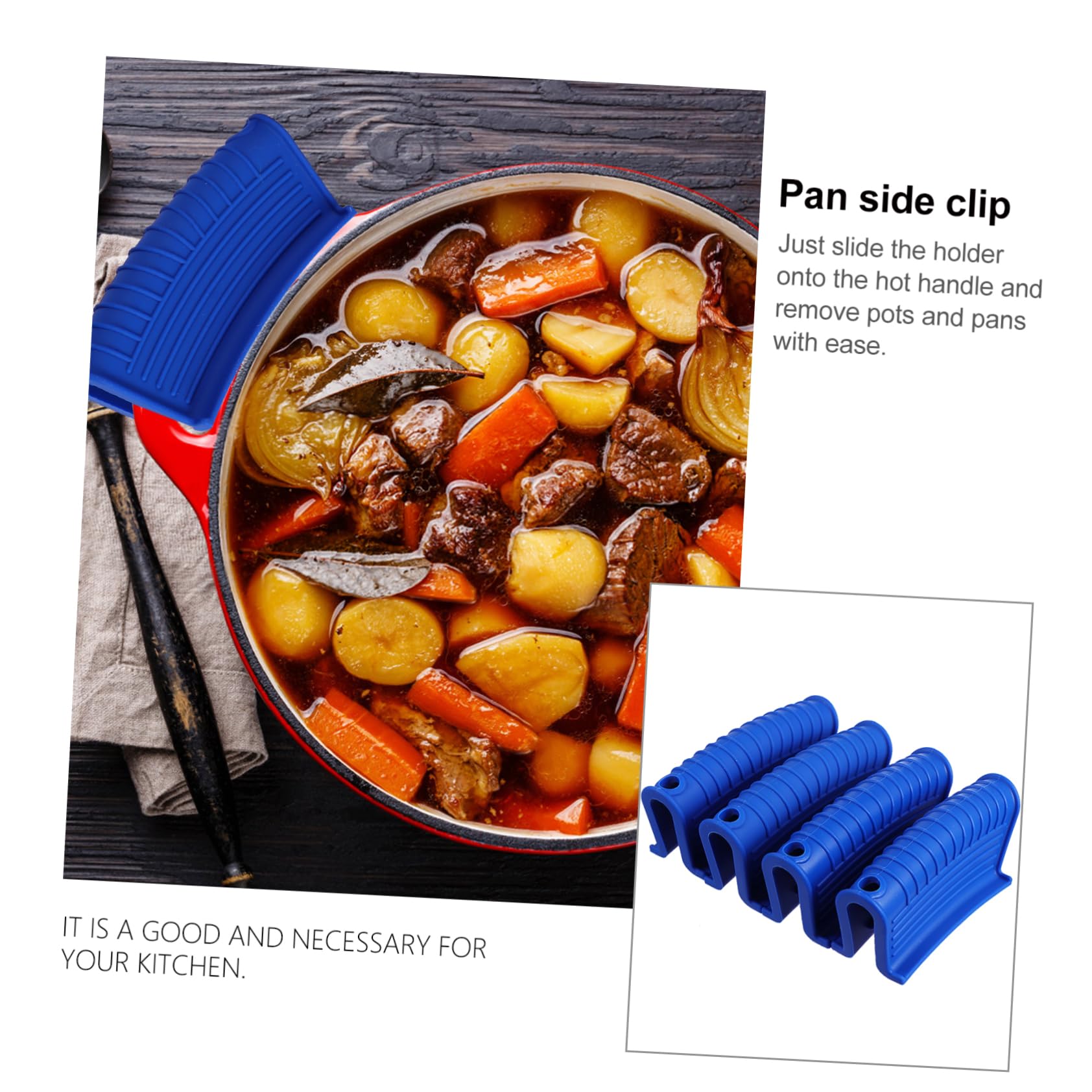 DOITOOL 4-Piece Silicone Pot Handle Covers - Heat Resistant Skillet Grip Protectors for Cast Iron Pans, Woks & Mini Saucepan - Perfect for Cooking, Baking & Serving Hot Dishes Safely