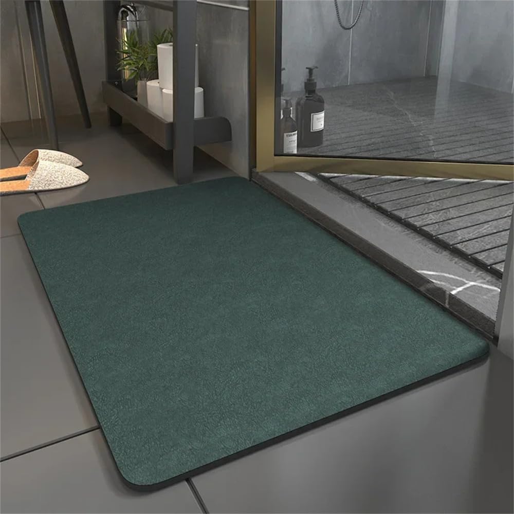 Non-Slip Quick Dry Bathroom Mat - Water Absorbent Shower Rug for Bath Tub & Floor - Green Rectangle 40x60cm - Perfect for Wet Rooms, Spa & Home Decor 2023