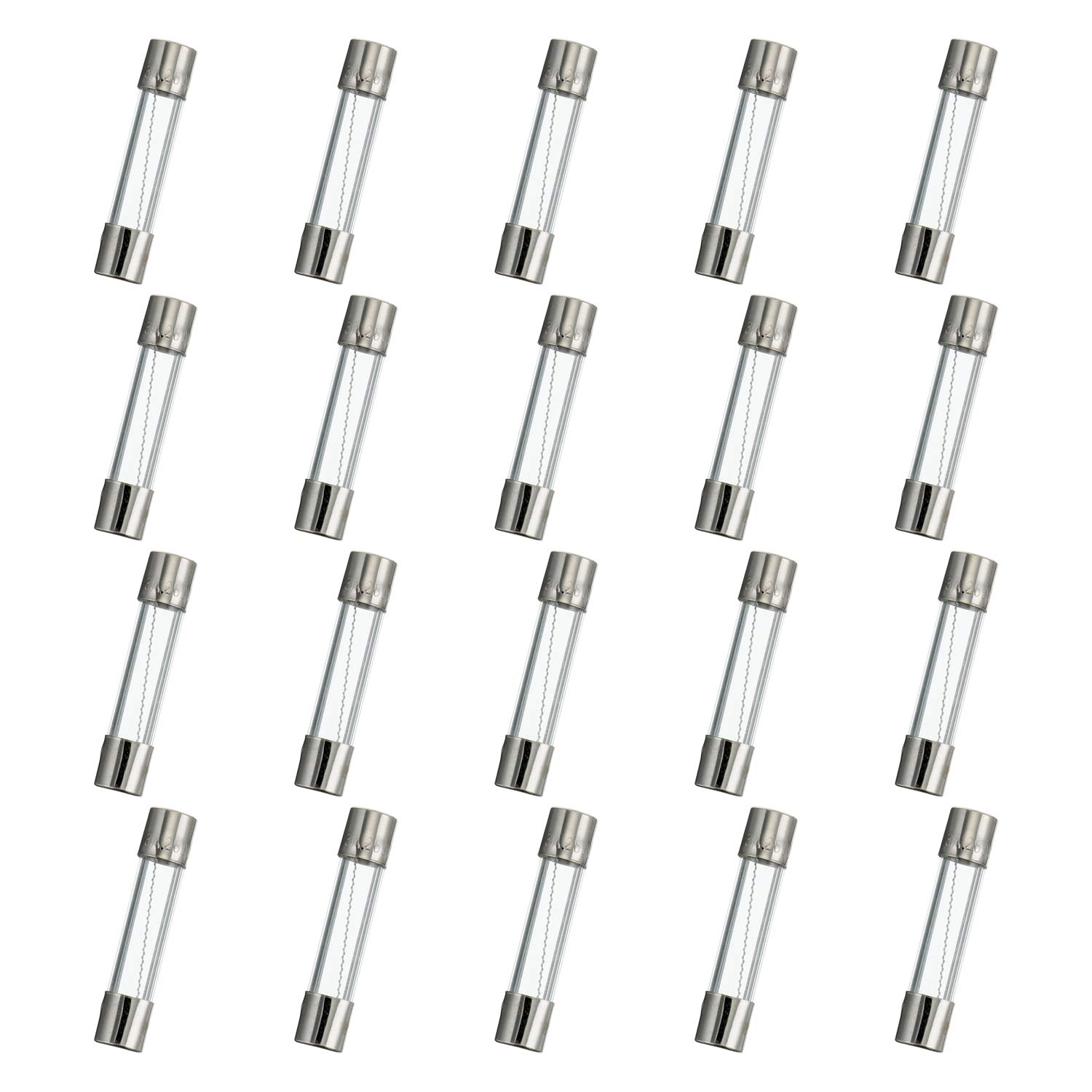 6x30mm Slow Blow Glass Fuse 3A 250V (20 Pcs) - T3AL250V Time Delay Fuse for Electronics, Appliances, and Power Supplies (0.24 x 1.18 inch)