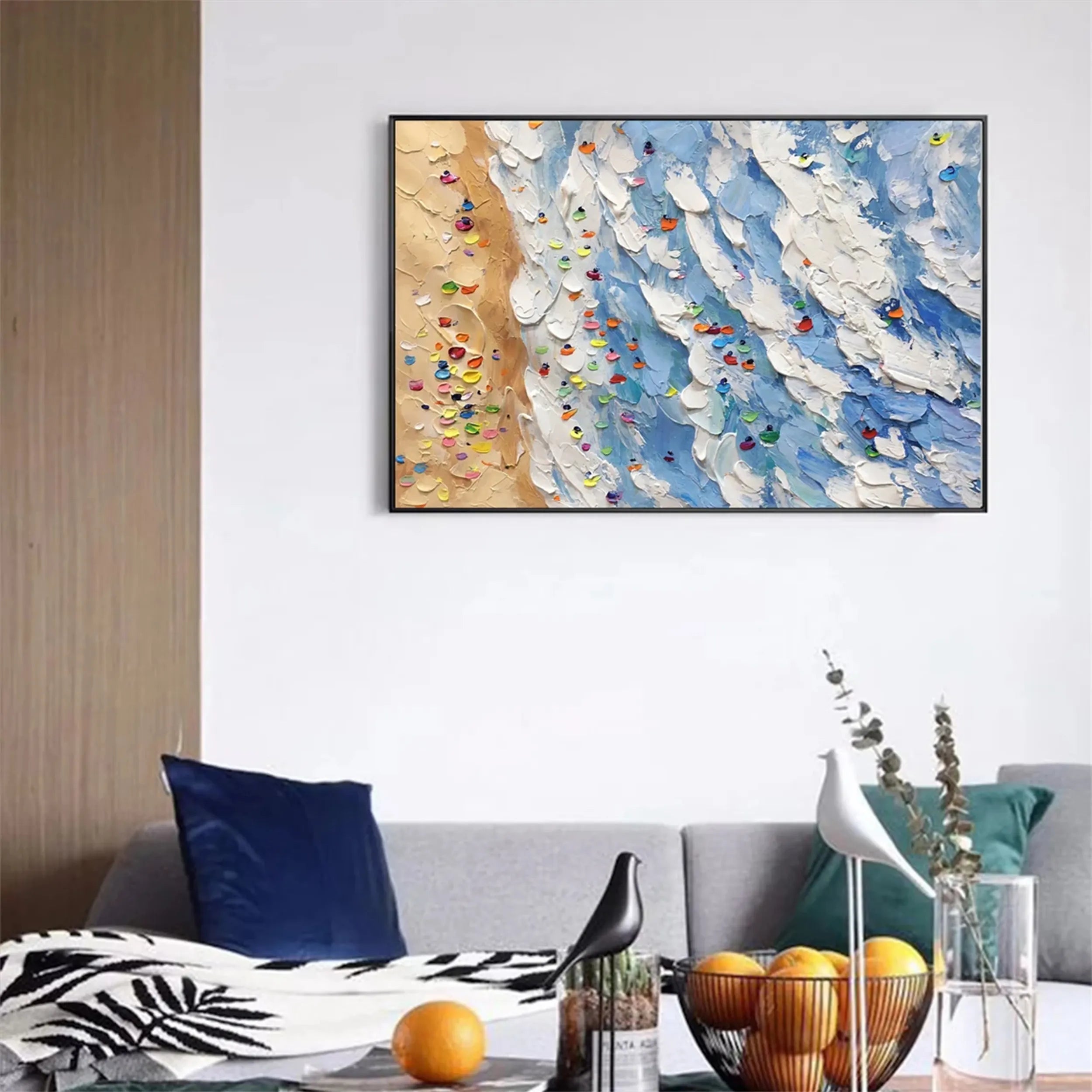 Seascape and Snowy Peak Painting #SP009 - Stunning Landscape Artwork for Home & Office Decor | Perfect for Living Room, Bedroom, or Gift