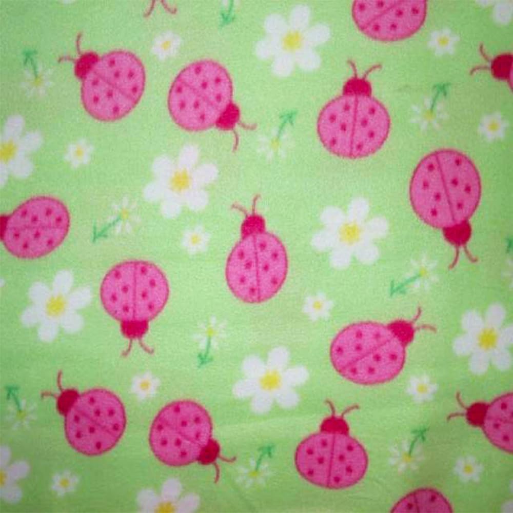 Pico Textiles 10 Yards Bolt - Ladybugs Mint Fleece Fabric by The Bolt - Soft Printed Fleece for Sewing Projects, DIY Scarves, No-Sew Blankets & Tie Blankets - Perfect for Baby Blankets, Home Decor & Crafting
