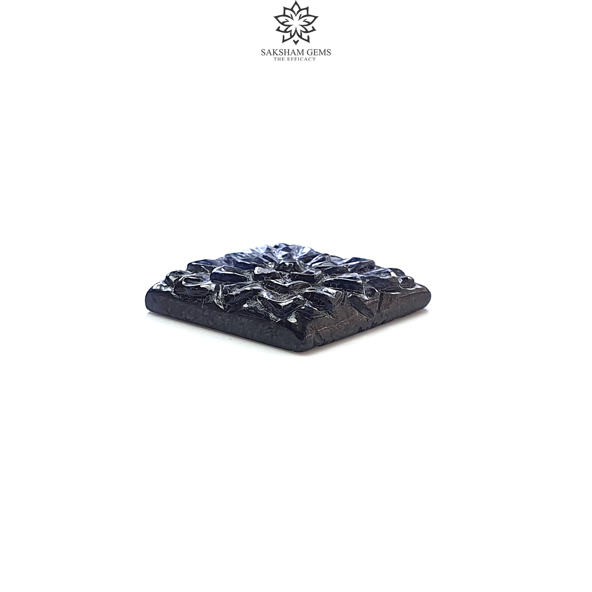 Natural Deep Blue Sapphire Gemstone Carving - 27.00cts Untreated Unheated Square Sapphire (19x27mm) for Jewelry Making, Engagement Rings & Luxury Gifts