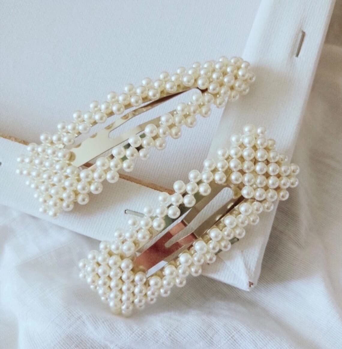 Korean Style Pearl Rhinestone Metal Hair Clips - Fashionable Barrettes Hair Accessories for Women & Girls | Set of 5 Claw Clips & Jaw Clips | Perfect for Weddings, Parties & Daily Styling