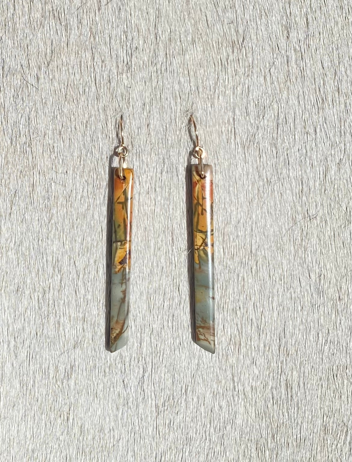 Natural Red Creek Jasper Dangle Earrings for Women – Handmade Gemstone Jewelry for Boho Style & Everyday Wear