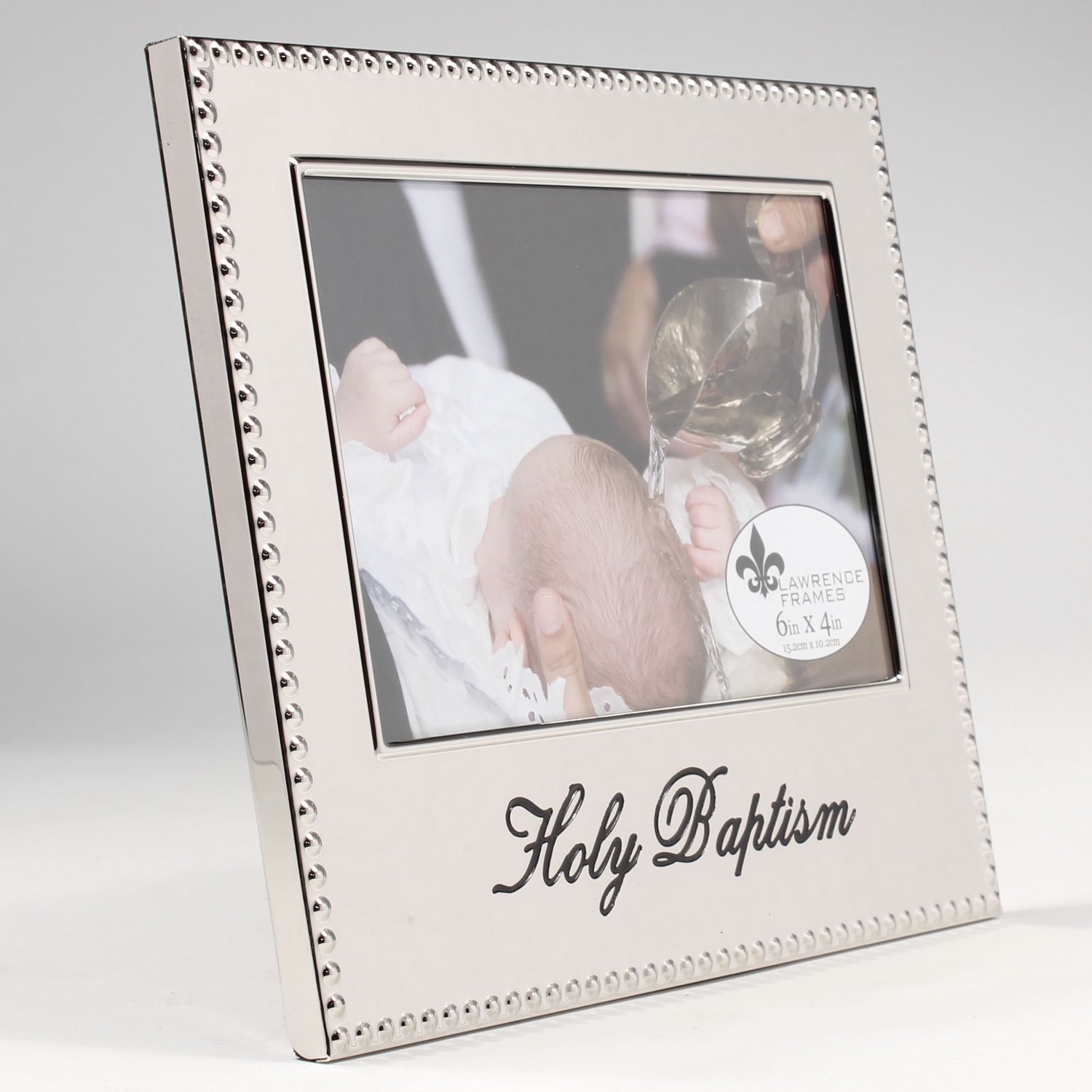 Lawrence Frames 292164 4x6 Holy Baptism Picture Frame - Elegant Keepsake for Christening, First Communion & Religious Ceremonies - Perfect Gift for Godparents & Family