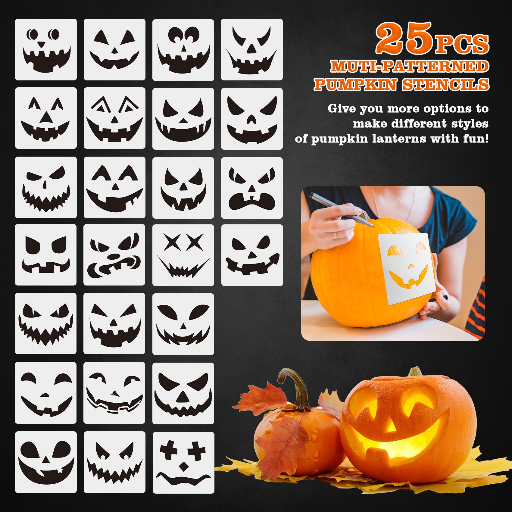 Premium Stainless Steel Halloween Pumpkin Carving Kit - 9-Piece Professional Tools Set for Pumpkin Decorating, Carving & Sculpting | Perfect for Halloween Parties, Home Decor & DIY Crafts