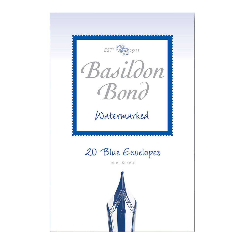 Basildon Bond Duke Envelopes - Pack of 20 Premium Blue Envelopes for Business Correspondence, Wedding Invitations & Formal Letters