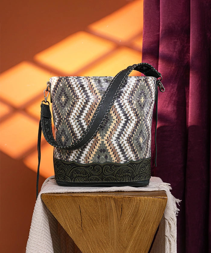 Montana West Sequined Aztec Concealed Carry Hobo Bag - Stylish & Functional Crossbody Purse for Women | Perfect for Everyday Use, Travel & Concealed Carry