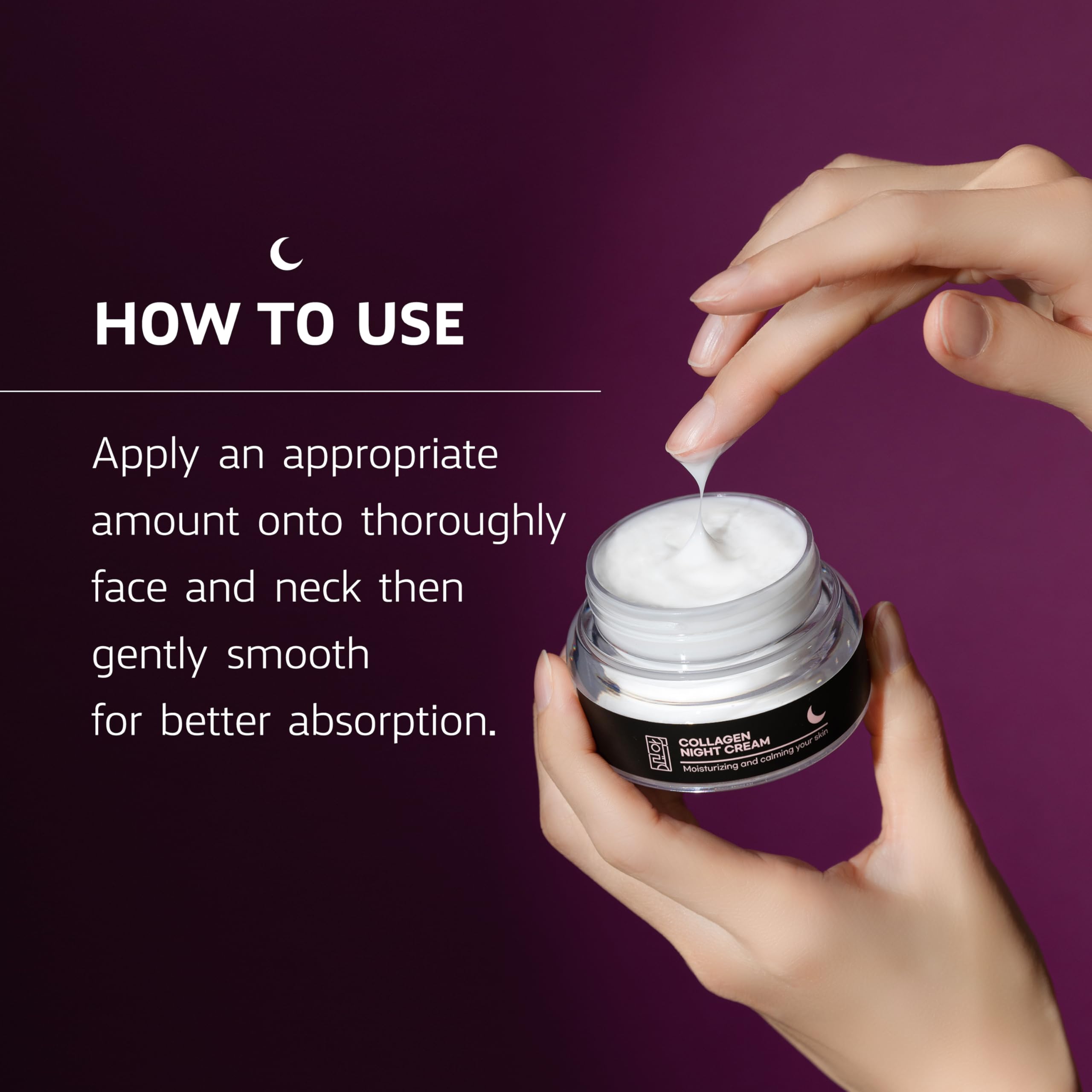 Haryeong Collagen Night Cream for Face - Anti-Aging, Moisturizing & Firming - Best for Dry Skin, Wrinkles & Fine Lines - Perfect for Nighttime Skincare Routine