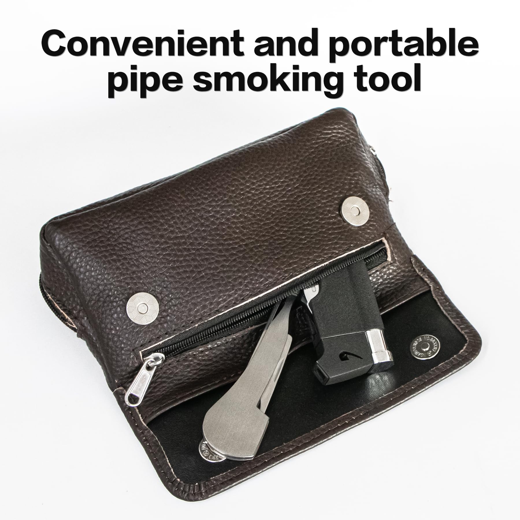 3 in 1 Stainless Steel Tobacco Pipe Tool Kit - Multi-Function Scraper, Cleaner & Tamper for Wooden Smoking Pipes | Perfect for Pipe Maintenance, Cleaning & Packing Tobacco | Ideal for Smokers & Pipe Enthusiasts