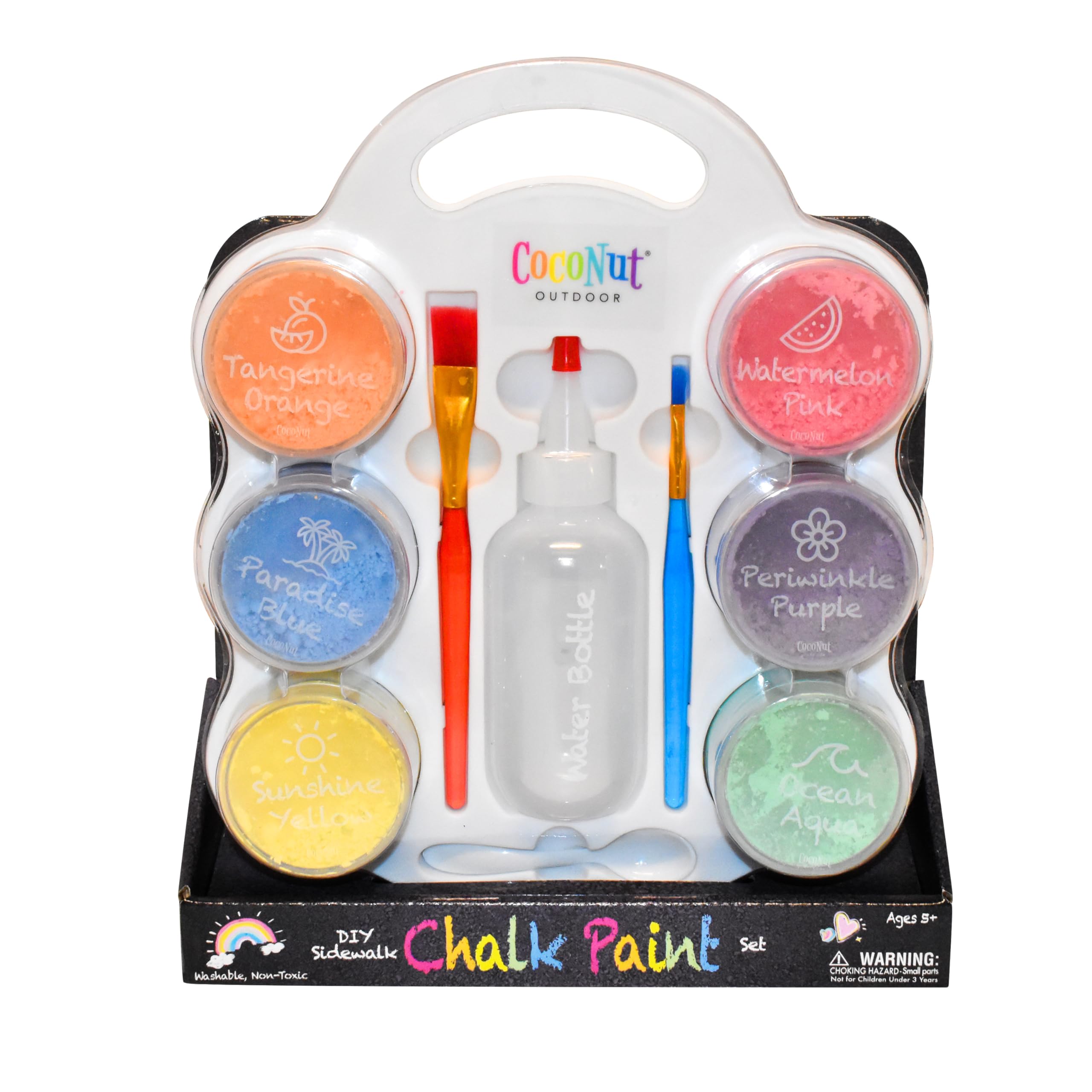 **Non-Toxic DIY Sidewalk Chalk Paint Set - Washable Powdered Chalk for Kids Ages 5+ | Just Mix with Water & Paintbrush for Colorful Art on Sidewalks, Chalkboards & Driveways | Perfect for Outdoor Play, Birthday Parties & Creative Fun**