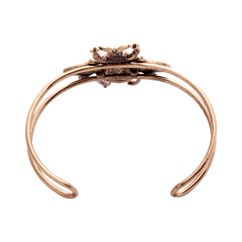 Vintage Bumble Bee Charm Double Cuff Bangle Bracelet for Women - Elegant Boho Jewelry for Casual Wear, Date Nights & Special Occasions