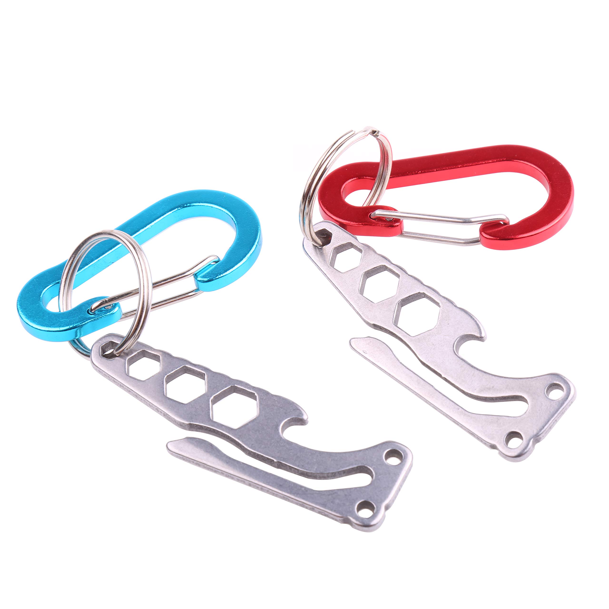 2 Pack Stainless Steel Dog Poop Bag Holder - Hands-Free Leash Waste Carrier with Secure Knot for Walking, Hiking & Outdoor Pet Cleanup