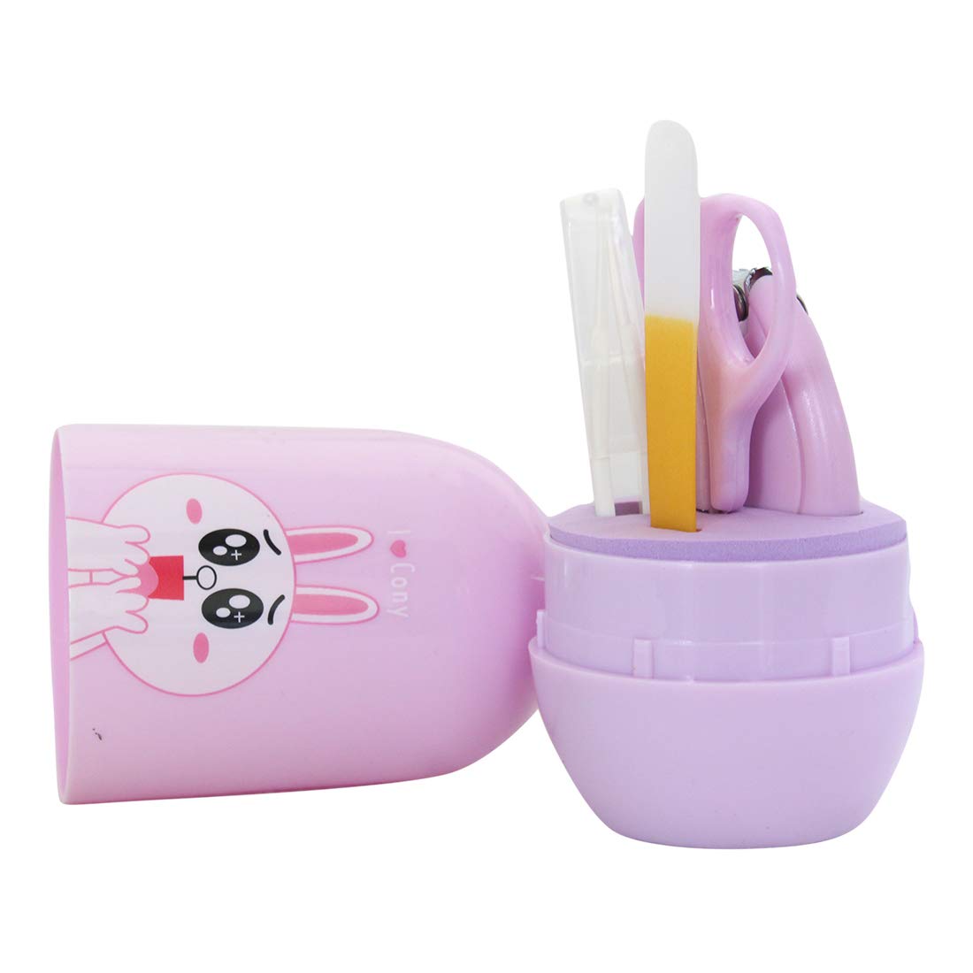 Baby Manicure Nail Care Kit with LED Light & Nail File - Safe Infant Nail Trimmer Set for Newborns (Purple, XS) - Perfect for Home Use, Travel & Baby Shower Gifts