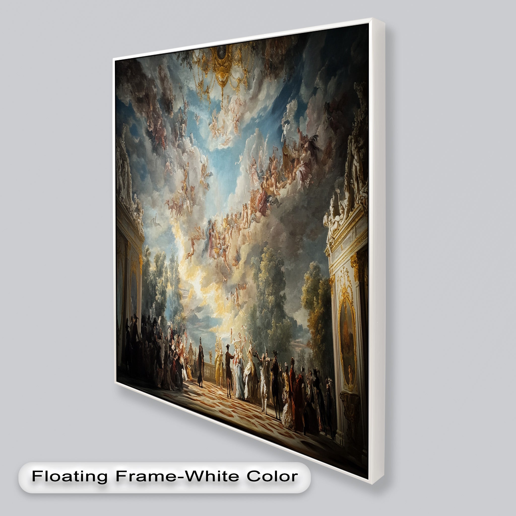 Baroque Heaven - Grand Ballroom Oil Painting | Classic Artwork for Home Decor, Office & Gallery | Perfect for Living Room, Dining Area & Wall Display