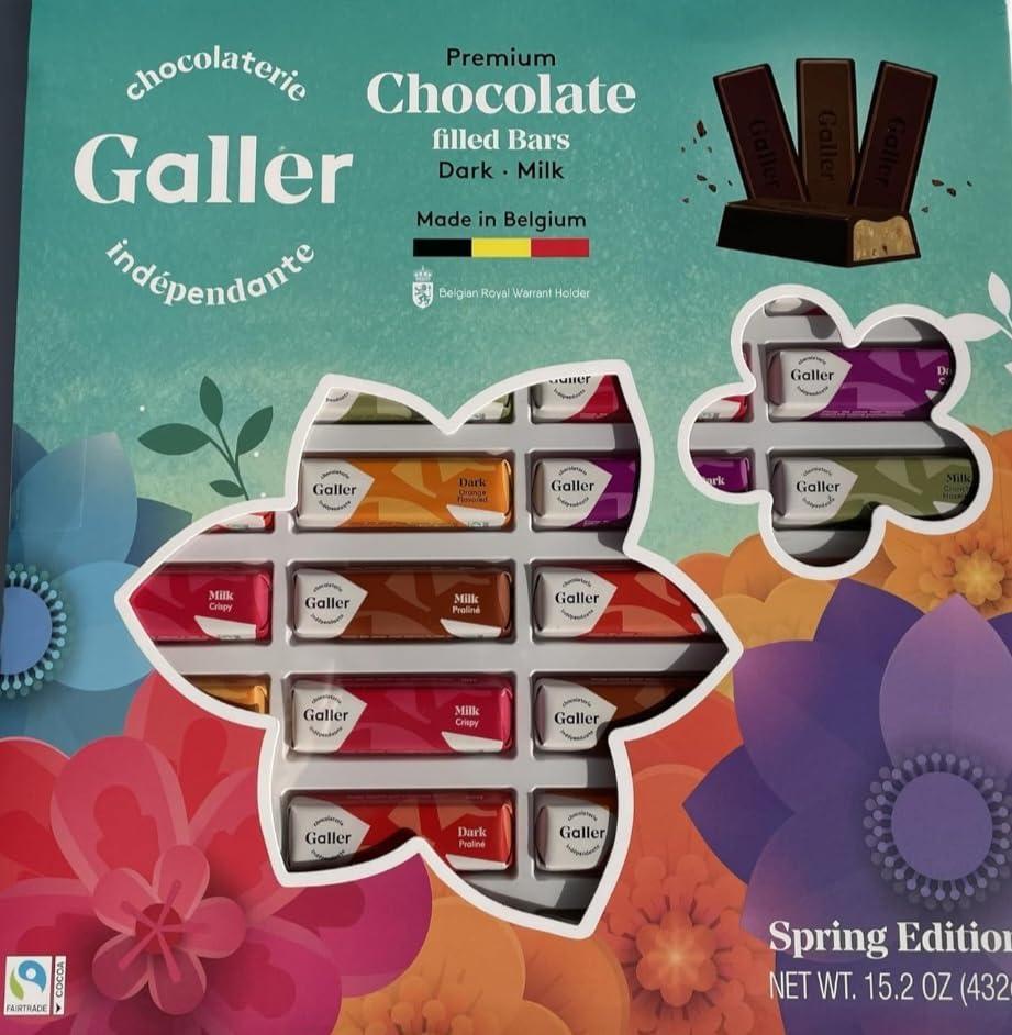 Premium Belgian Chocolate Gift Box - 36 Count Dark & Milk Chocolate Bars, Easter & Mother's Day Spring Edition - Perfect for Holiday Gifting, Corporate Events & Special Occasions
