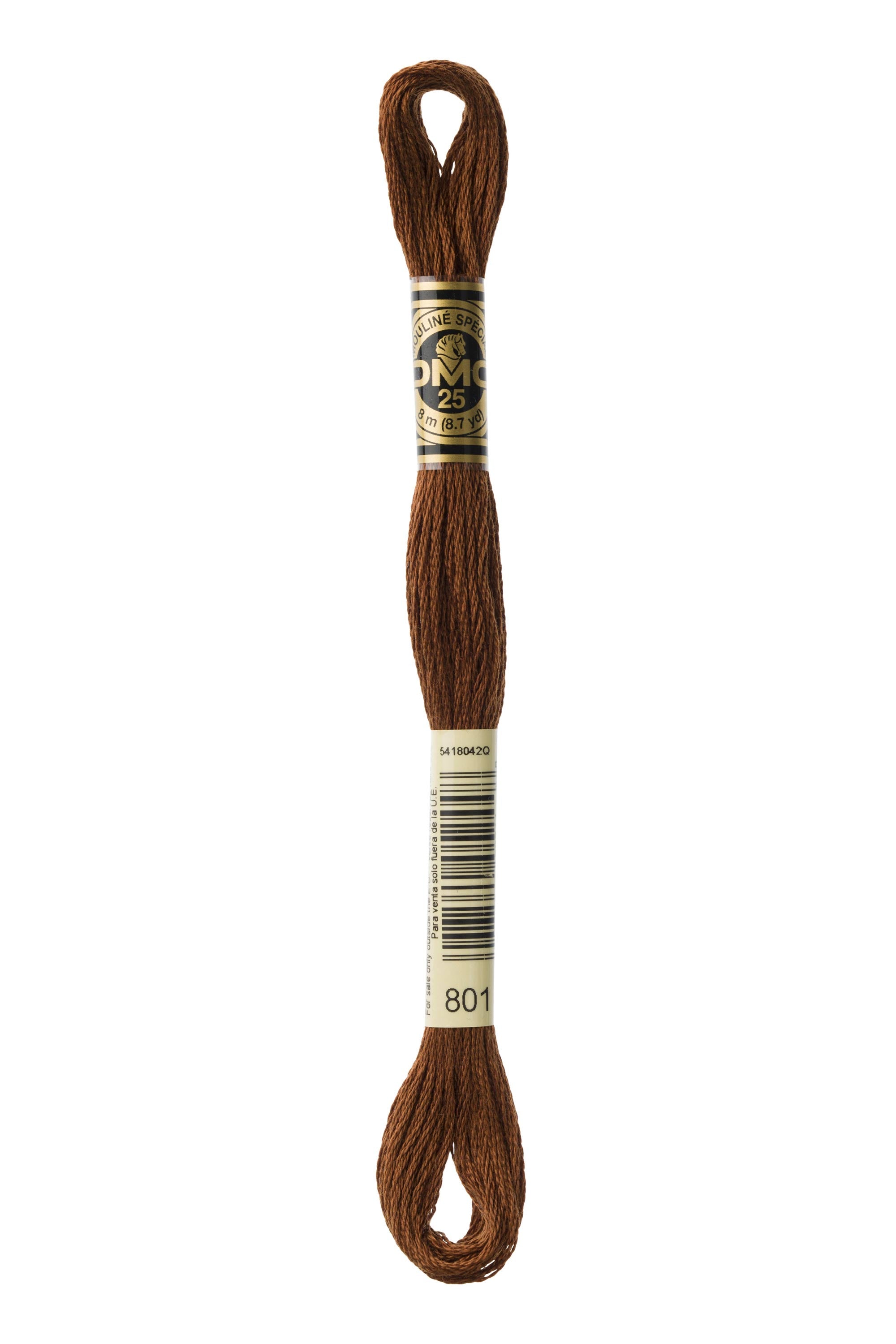 DMC 801 Cotton Embroidery Floss - 100% Mercerized Cotton Thread for Cross Stitch, Needlework & Hand Embroidery - Perfect for DIY Crafts, Scrapbooking & Home Decor Projects