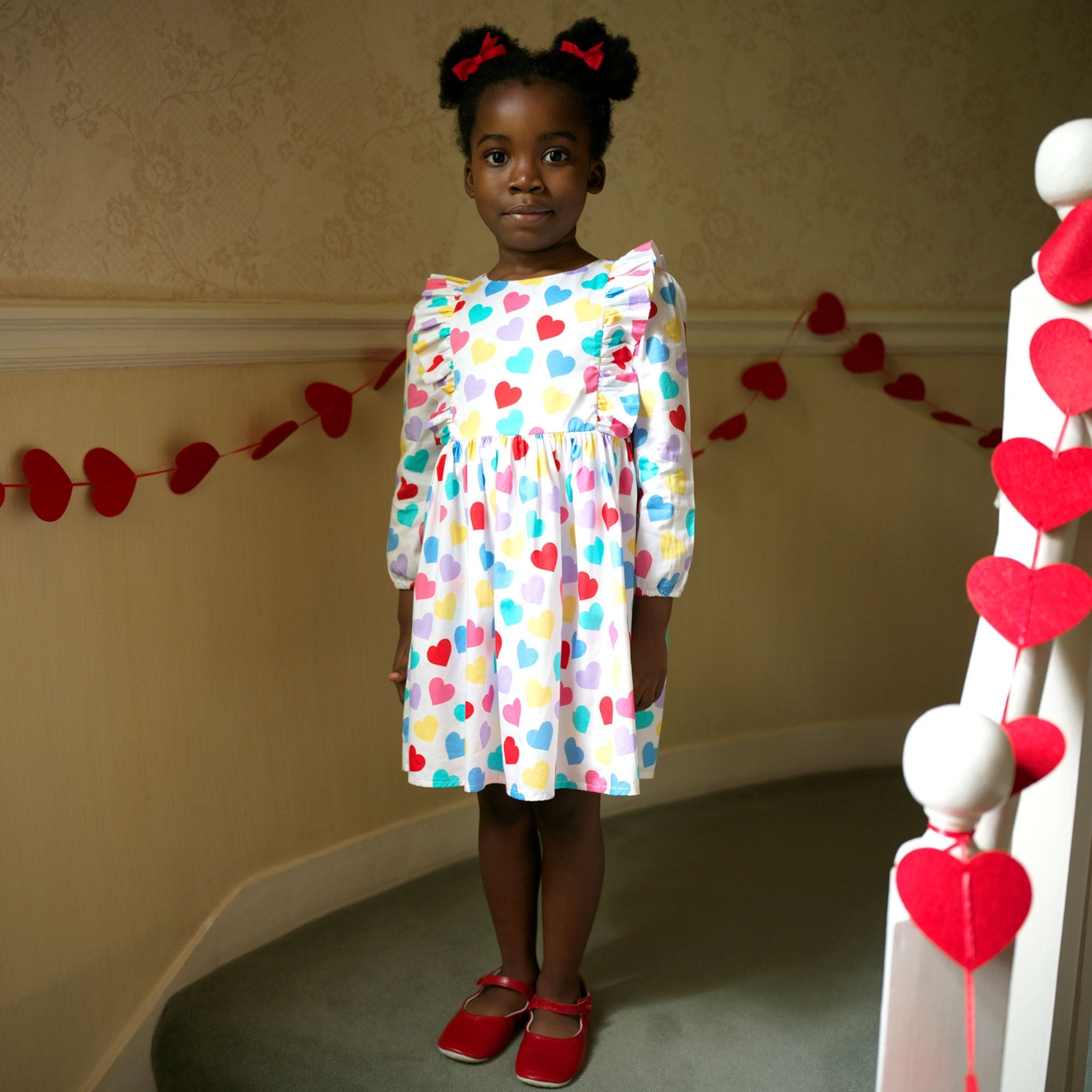 Elegant Confetti Heart Frill Party Dress for Women - Perfect for Valentine's Day, Bridal Showers & Romantic Date Nights