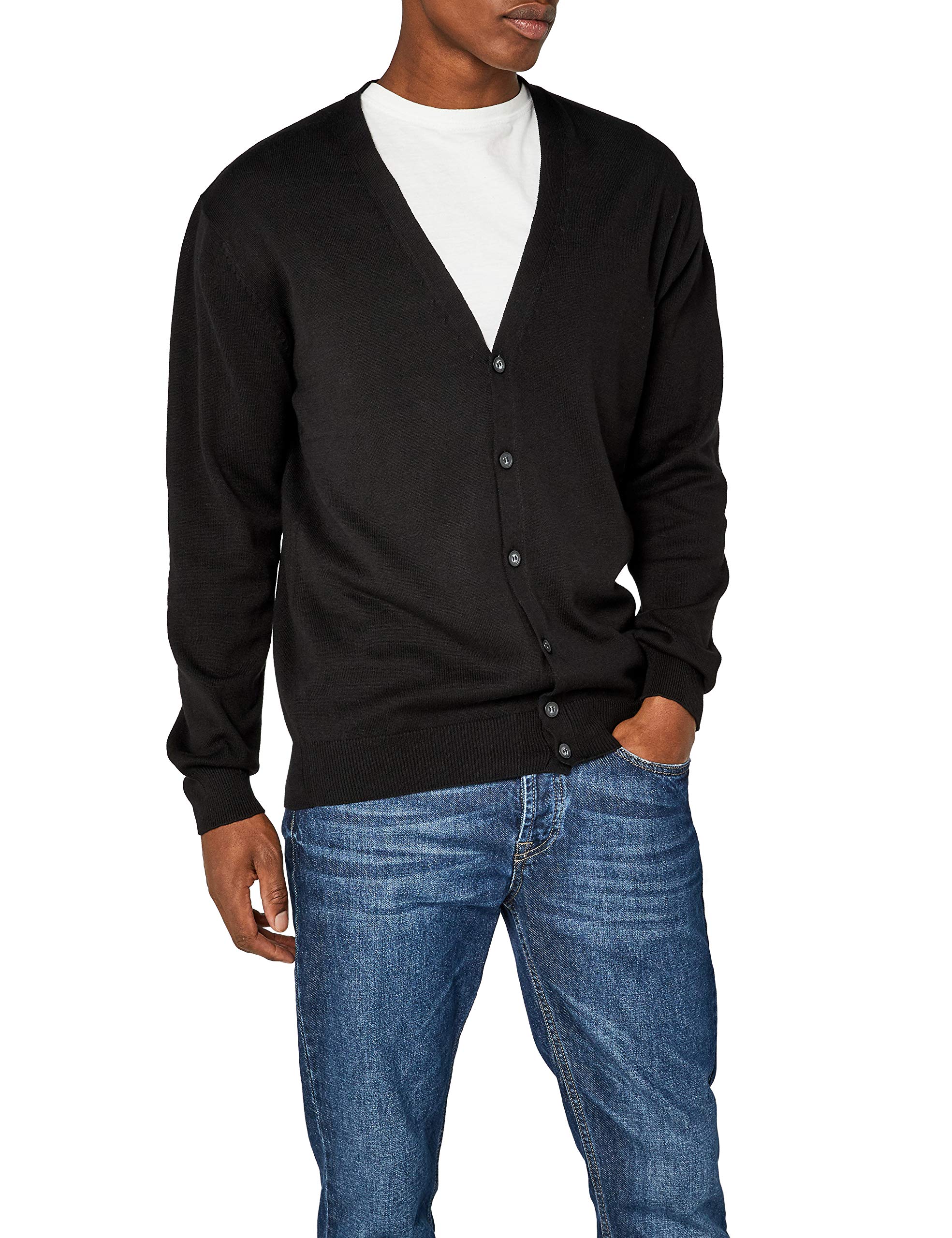 Men's Slim Fit V-Neck Button Fine Knit Cardigan Sweater - Lightweight Layering for Office & Casual Wear