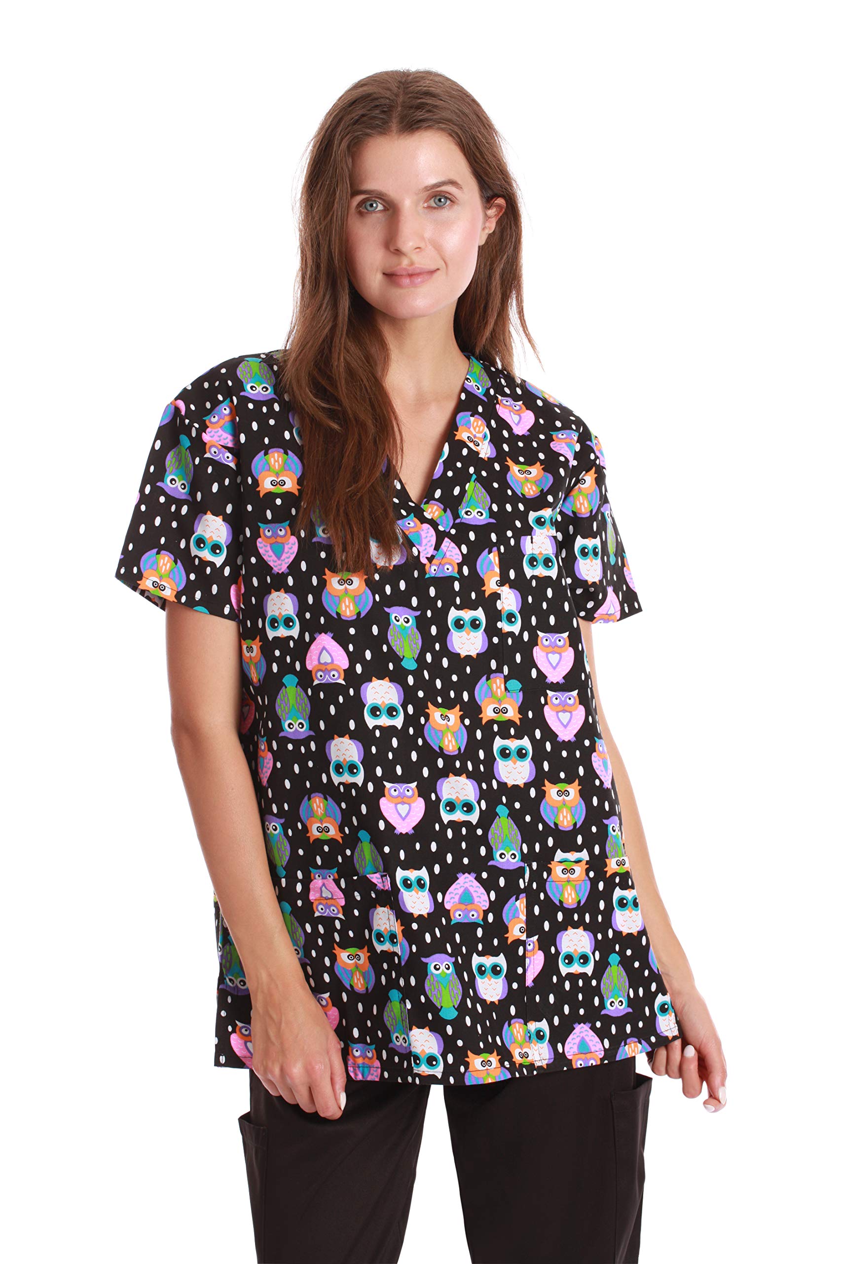 Just Love Women's Holiday Scrub Tops - Comfortable Medical Uniform for Nurses & Healthcare Workers - Perfect for Christmas, Halloween & Work Shifts