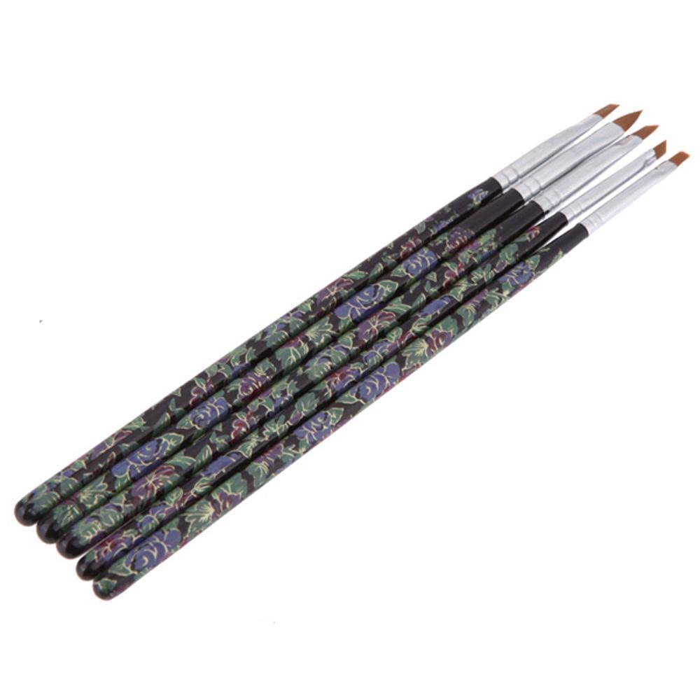 Premium 6-Pack Multi-Functional Nail Art Brush Pens with Floral Design - Professional Painting Tool for Acrylic, Gel & Nail Art - Perfect for DIY Manicures, Salon Use & Beauty Supplies