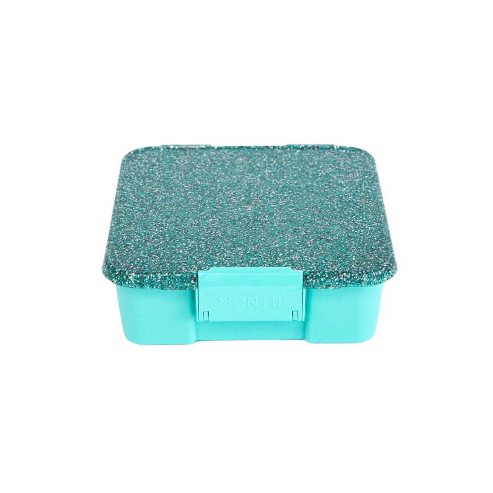 Leakproof Bento Lunch Box for Kids & Adults - 5 Compartment Turquoise Glitter Lunch Container - Perfect for School, Work & Picnics