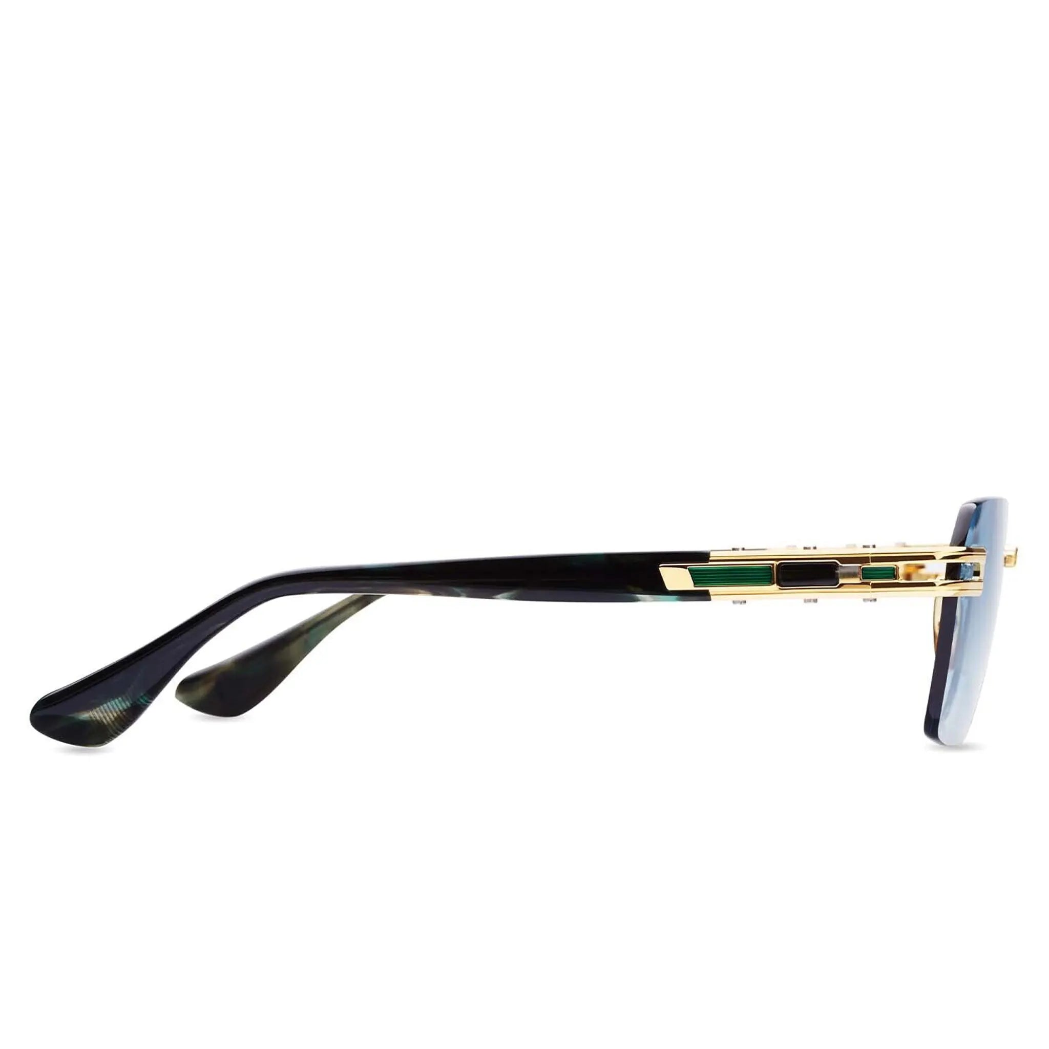 Dita Meta EVO DTS147 A 03 Blue Gold Rimless Sunglasses for Men & Women - Luxury Polarized UV Protection - Perfect for Driving, Beach & Outdoor Activities
