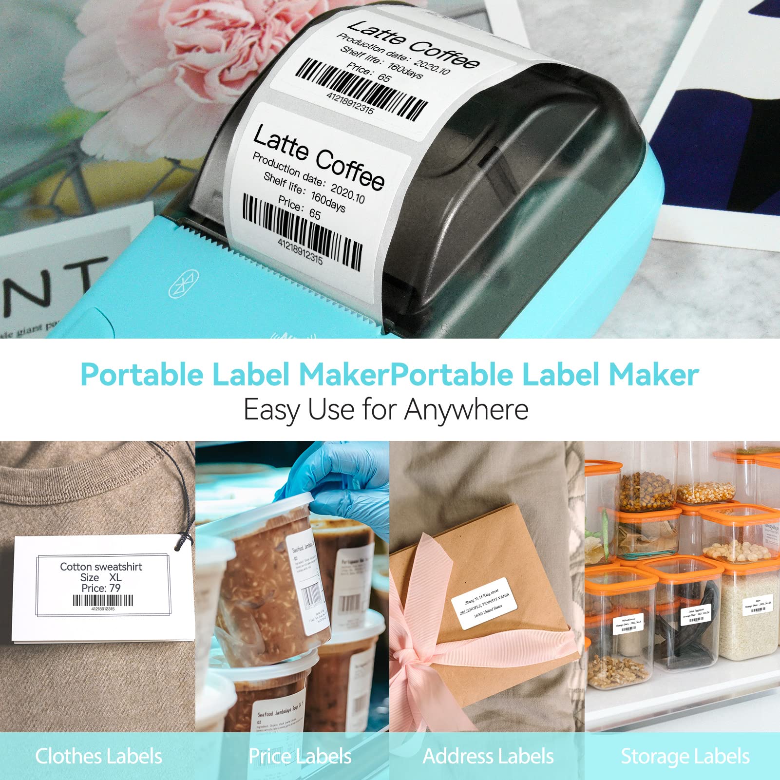 Q21 Bluetooth Label Maker Machine for Home & Office - Compatible with iOS & Android, Handheld Sticker Printer with 1.57