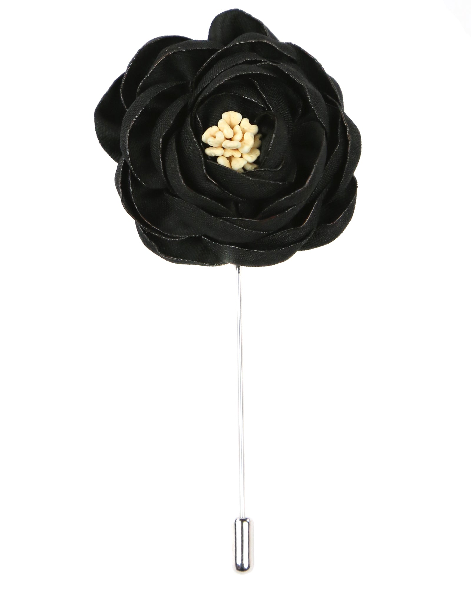 DÉCLIC Peony Flower Lapel Pin - Elegant Black Floral Brooch for Women & Men - Perfect for Suits, Blazers, Dresses & Special Occasions
