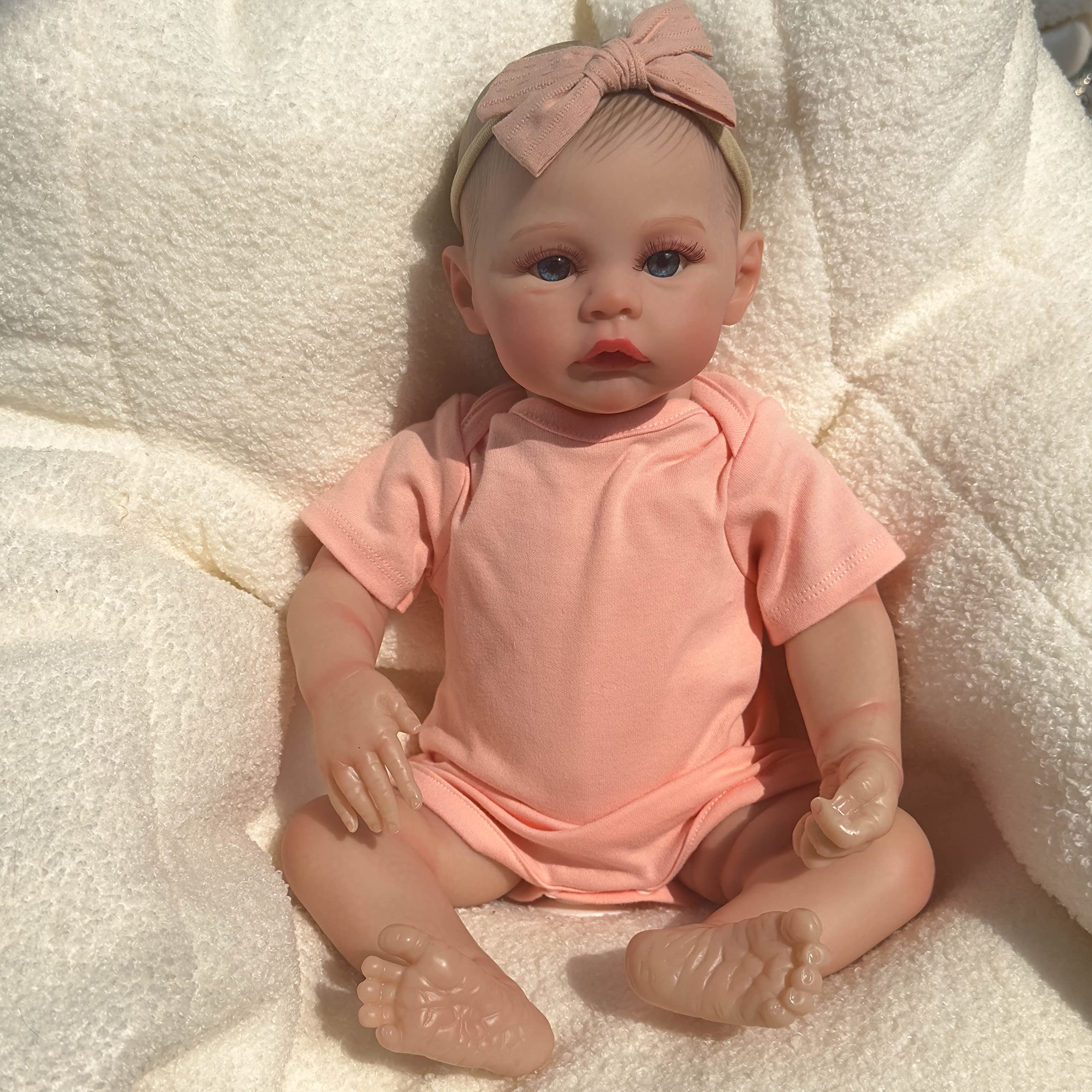 Lifelike Reborn Baby Doll 19 Inch - Soft Body Realistic Newborn Baby Doll with Blue Eyes - Best Birthday Gift for Girls & Kids Age 3+ - Perfect for Role Play, Pretend Play, and Collectors