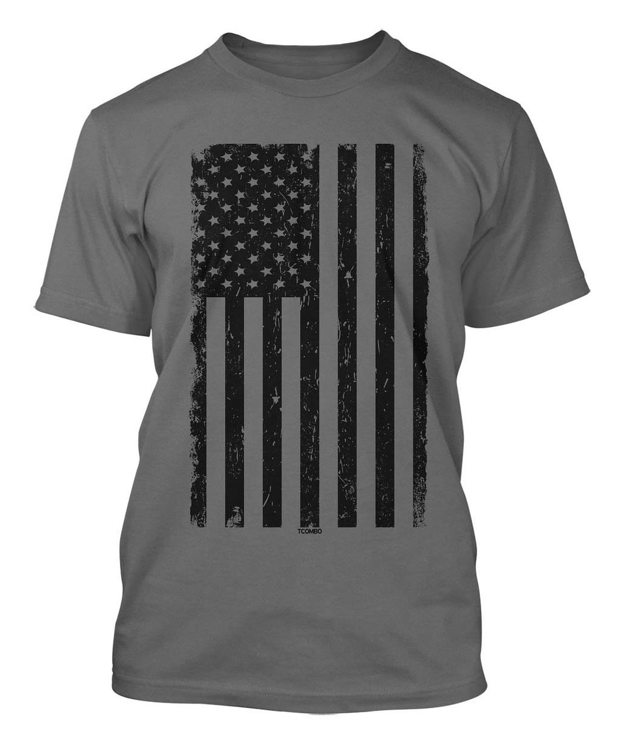 Distressed Black USA Flag T-Shirt for Men - Patriotic Streetwear