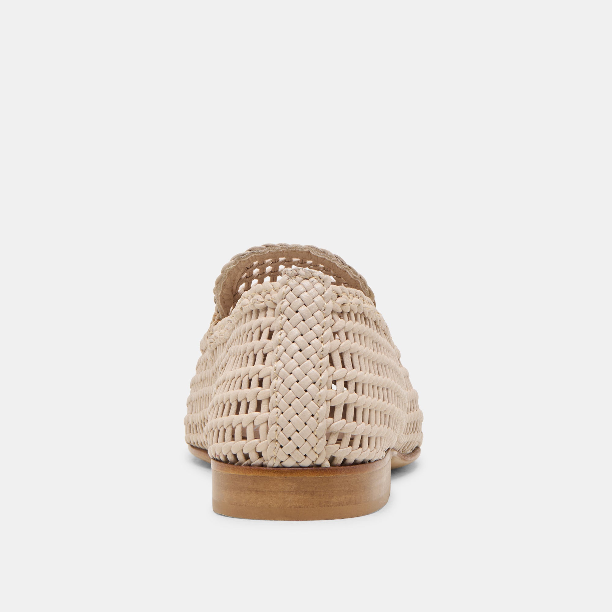 Armond Flats Bone Woven Leather Women's Shoes - Comfortable & Stylish Casual Loafers for Work, Office & Everyday Wear