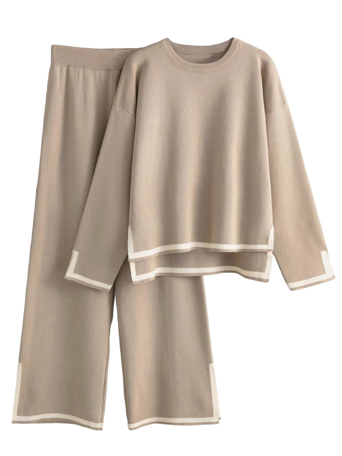 Cozy Women's Knit Lounge Sets - Petite Long Sweater Pajama & Sweatsuit 2-Piece Outfits for Casual Wear, Travel & Home Relaxation | Soft Comfort Loungewear for Chilling, Sleeping & Lounging