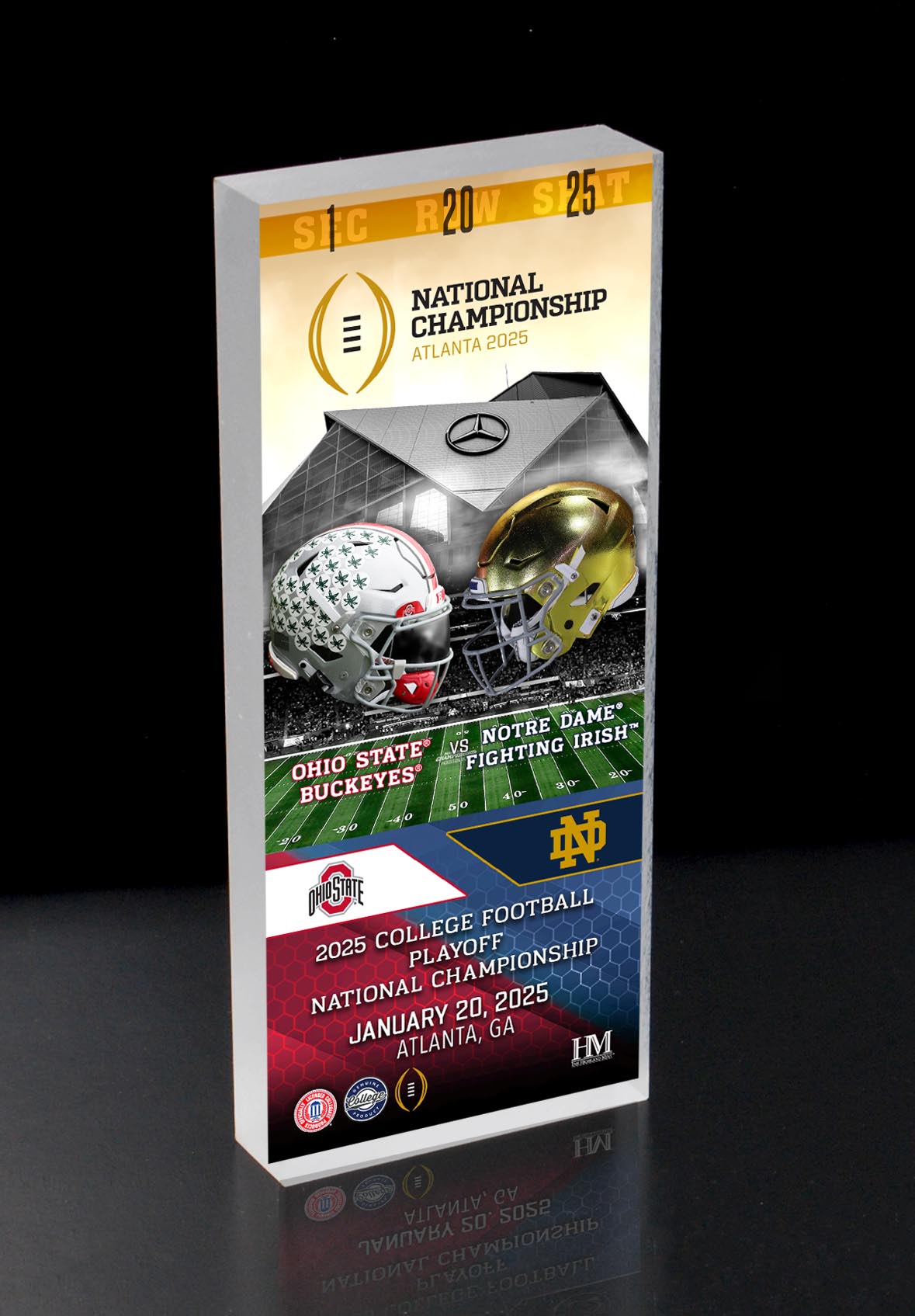 CFP Championship Game 3D Block Art - College Football Playoff Trophy Replica - Home & Office Decor for Sports Fans