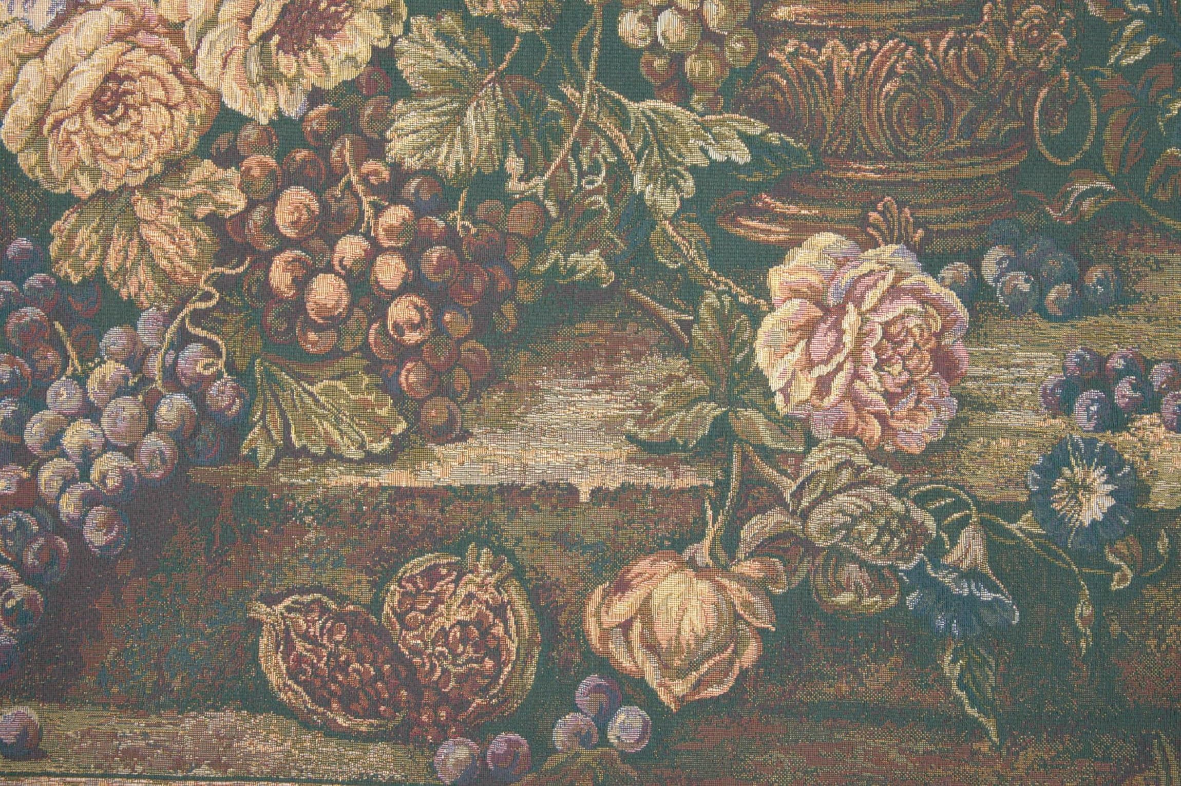 Charlotte Home Furnishings 4554-6441 Floral Grape Tapestry Wall Hanging - Green Cushion Cover 24x42 Inches - Bohemian Home Decor for Living Room, Bedroom, Dorm