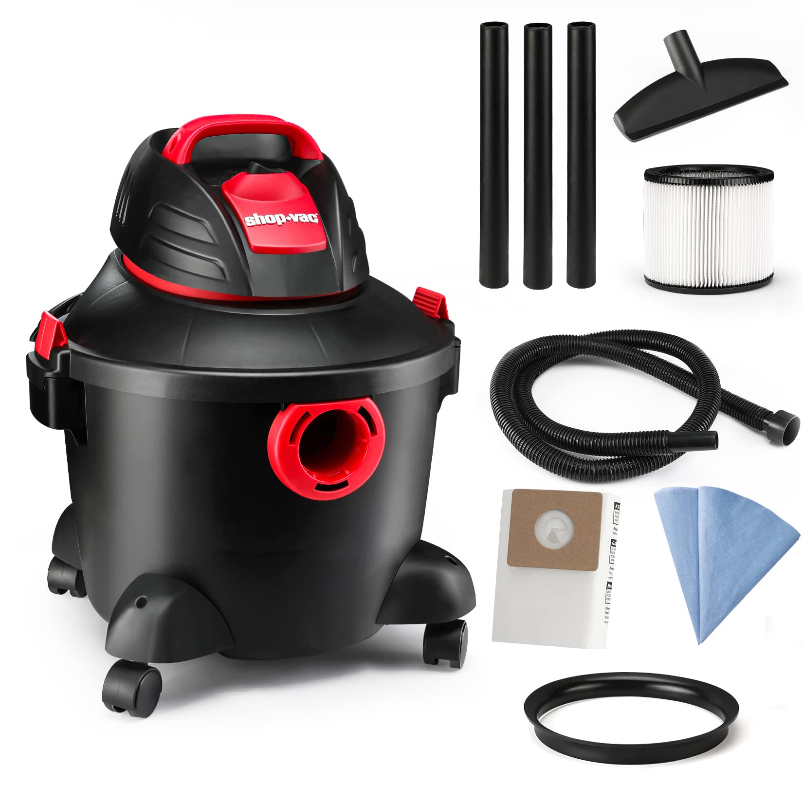 Shop-Vac 6 Gallon 3.0 Peak HP Wet/Dry Vacuum Cleaner - Heavy Duty Shop Vac with Attachments (Model 5920611) - Ideal for Workshop, Garage, Home Renovation & Car Cleaning