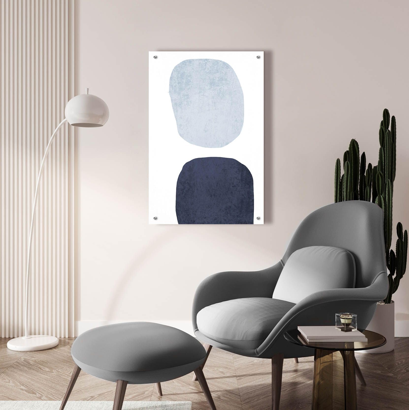 Minimalist Geometric 8 Abstract Wall Art by Irena Orlov - 24x36 Inch Acrylic Glass Canvas Painting - Modern Home & Office Decor for Living Room, Bedroom or Workspace