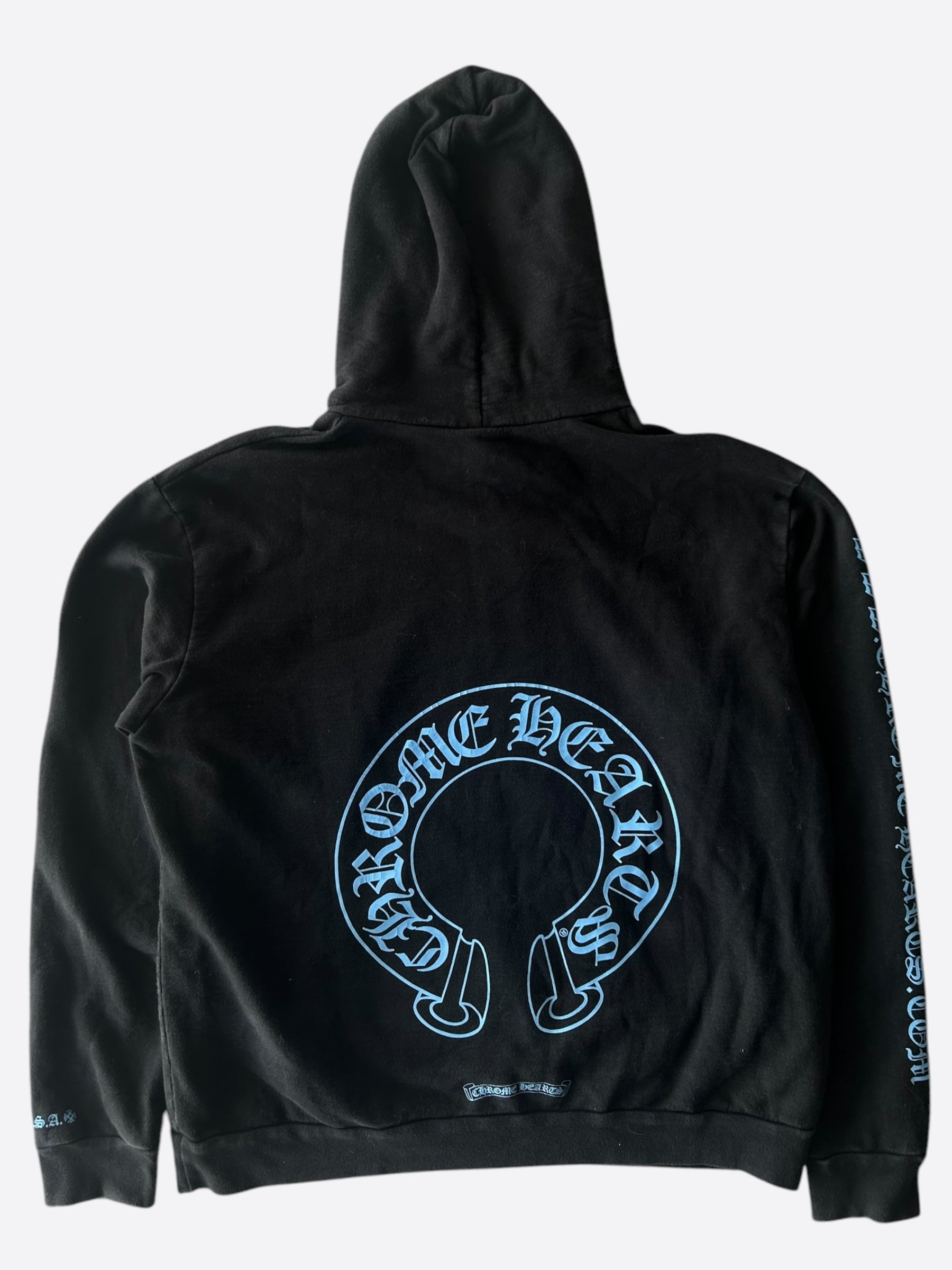 Chrome Hearts Black & Blue Exclusive Horseshoe Logo Hoodie for Men & Women | Streetwear Fashion | Perfect for Casual Outfits & Urban Style