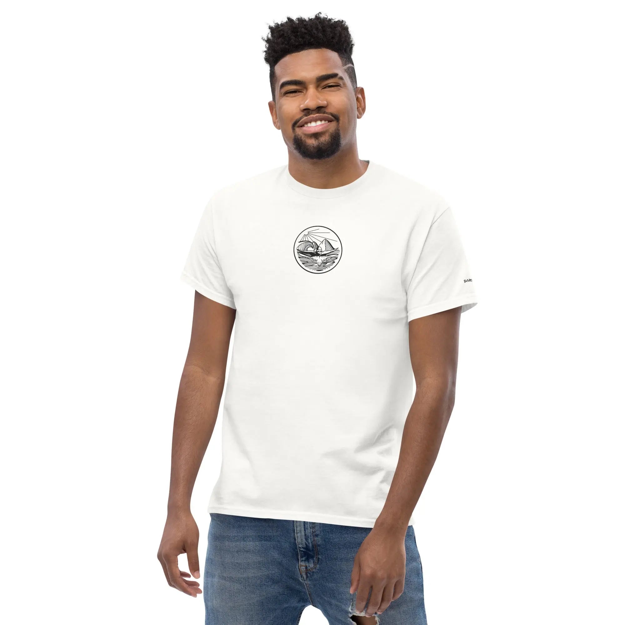 Designer Mountain Swimmer Graphic T-Shirt - Unisex Casual Tee for Men & Women | Perfect for Outdoor Adventures, Beach Trips, and Streetwear Fashion