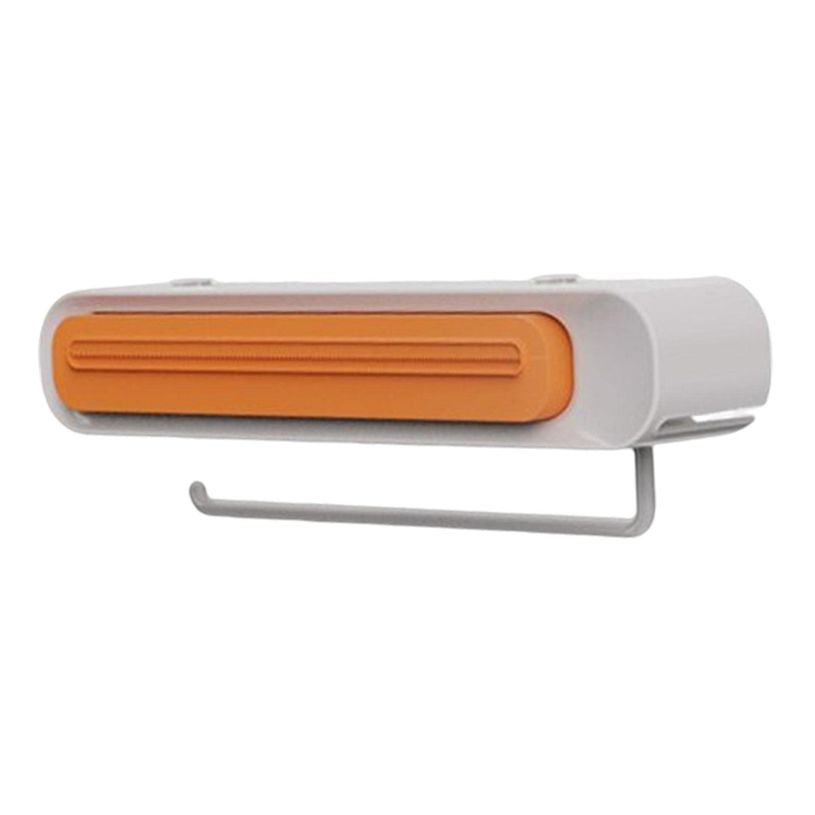 Gazechimp Refillable Plastic Wrap Cutter Dispenser - Cling Film Divider for Kitchen, Orange & White | Perfect for Food Storage, Meal Prep & Leftover Wrapping