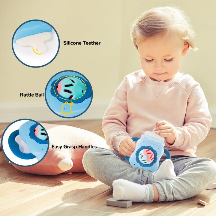 5-in-1 Montessori Baby Toys for 6-18 Months - Sensory Learning Toys Set with Tissue Box, Stacking Cups & Shape Sorter Cube - Perfect for Early Childhood Development & Playtime Activities