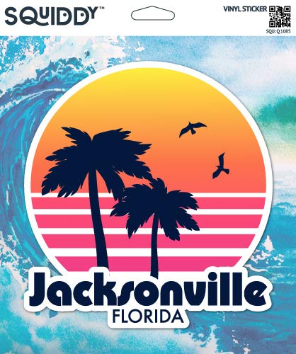 Squiddy Jacksonville Florida Vinyl Sticker Decal - Waterproof & Durable Decals for Phone, Laptop, Water Bottle, Car, Notebook (3 Inch) - Perfect for Personalizing Devices, Gifts & Travel Accessories