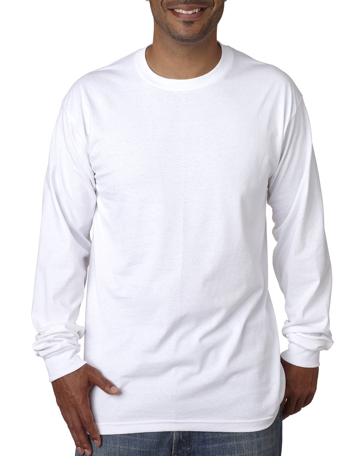 Bayside BA5060 Men's Long Sleeve T-Shirt - Comfortable Cotton Crewneck Casual Shirt for Everyday Wear, Work & Outdoor Activities