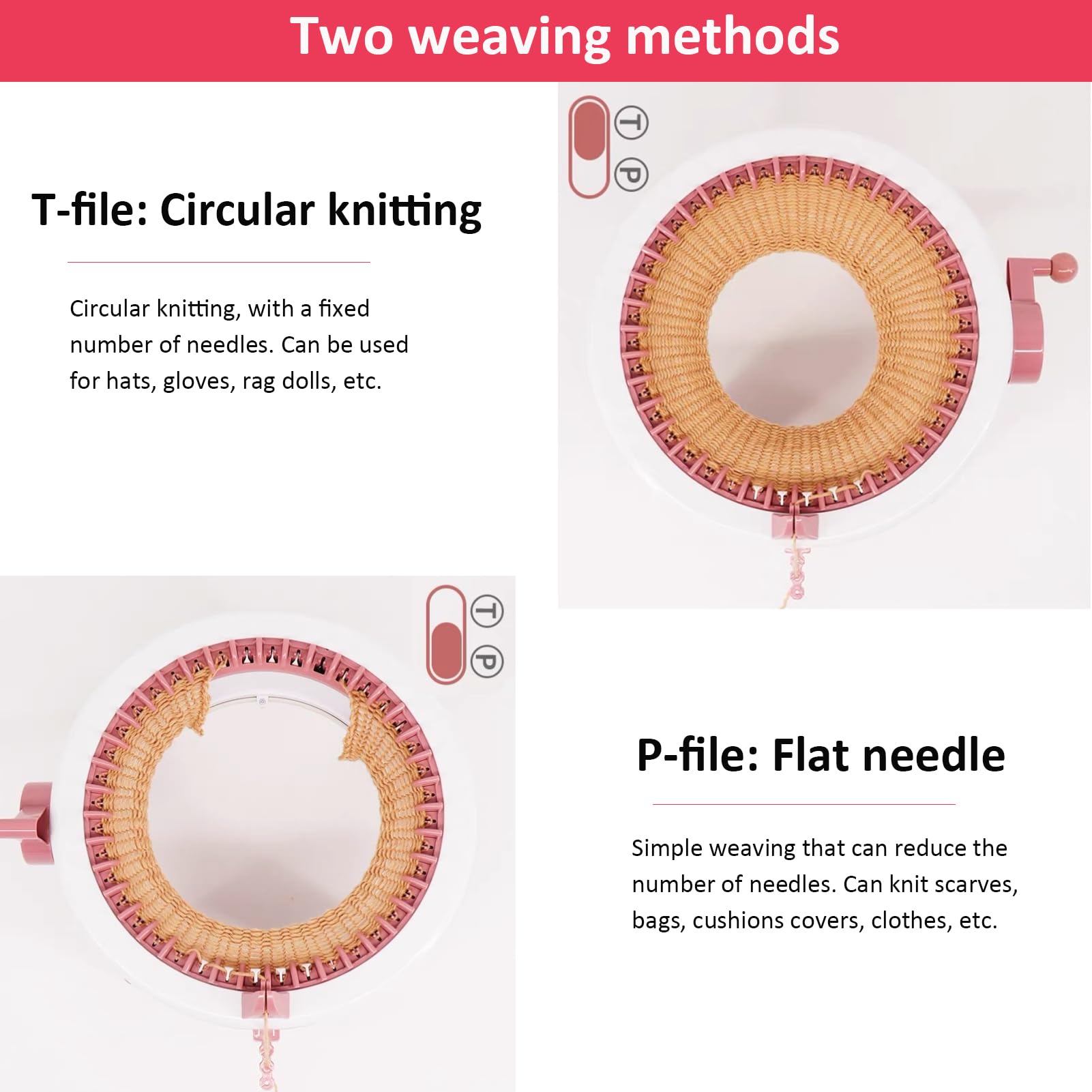48 Needle DIY Hand Knitting Machine - Rotating Loom Board for Adults & Kids | Easy Yarn Weaving Tool for Scarves, Hats & Blankets | Shoze Knitting Craft Kit