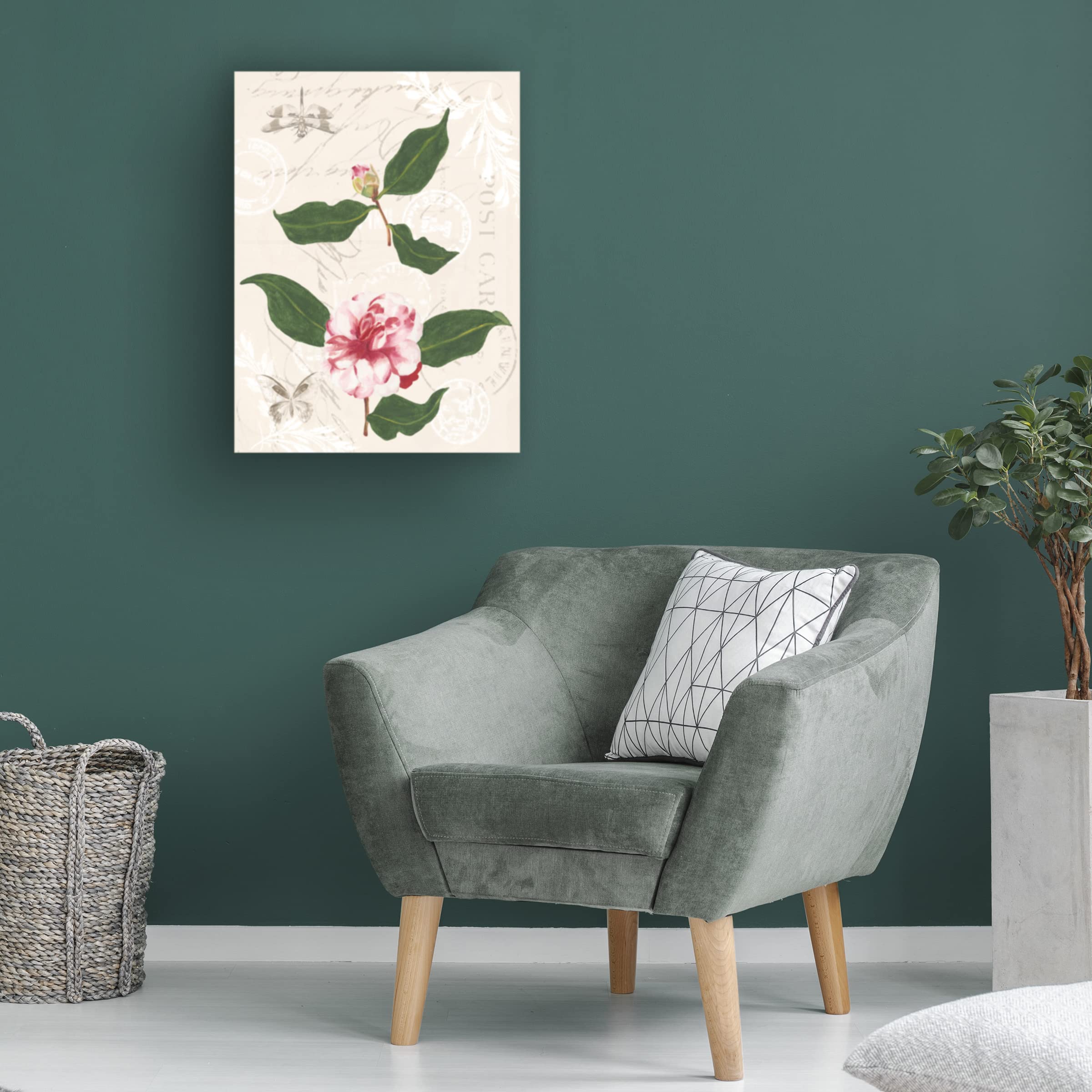 Trademark Fine Art 'Dianne's Camelias III' Floral Canvas Painting by Dianne Miller - Perfect for Living Room, Bedroom & Office Wall Decor
