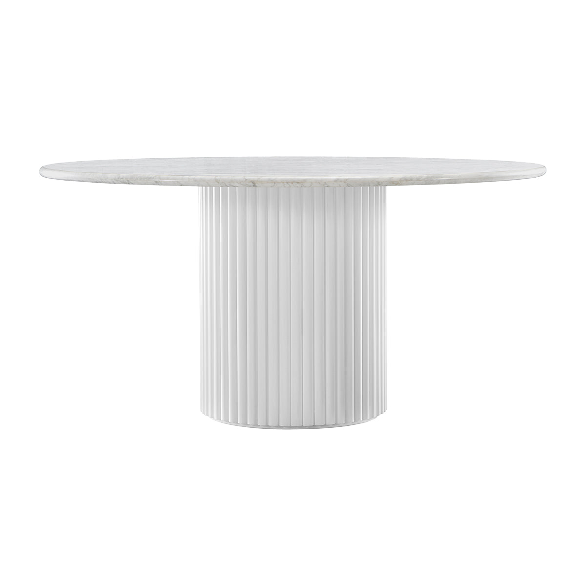 Elegant Cosmos Marble Dining Table - Modern Round Marble Top with Sturdy Metal Base for Dining Room, Kitchen, or Outdoor Patio