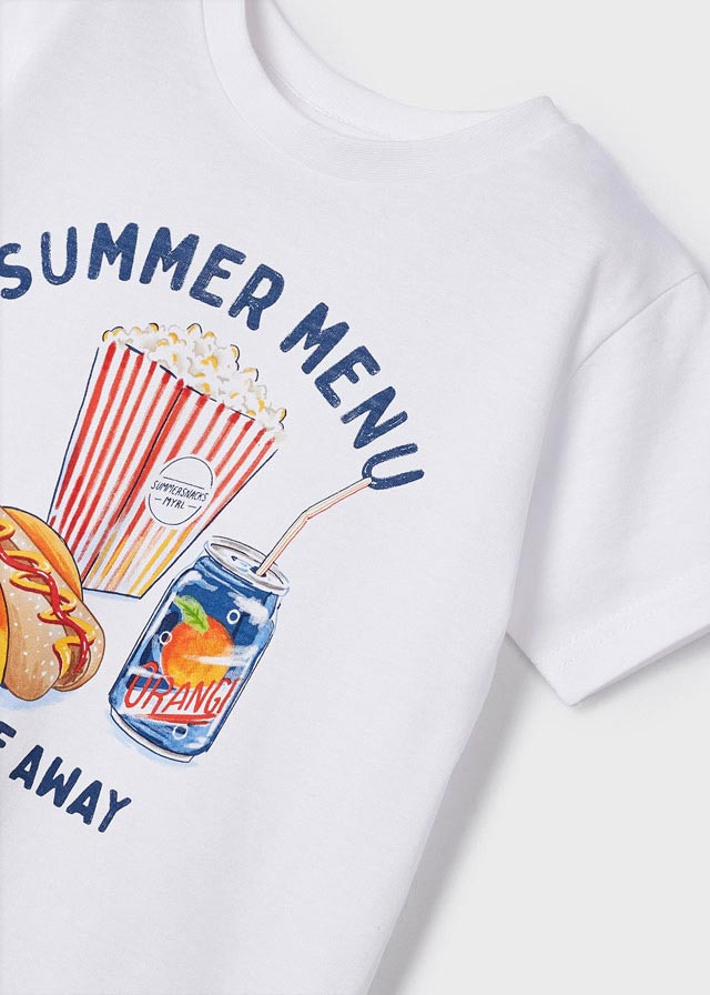 Mayoral Boys Short Sleeve T-Shirt - Soft Cotton White Tee for Kids | Casual Wear, School Outfits & Everyday Play