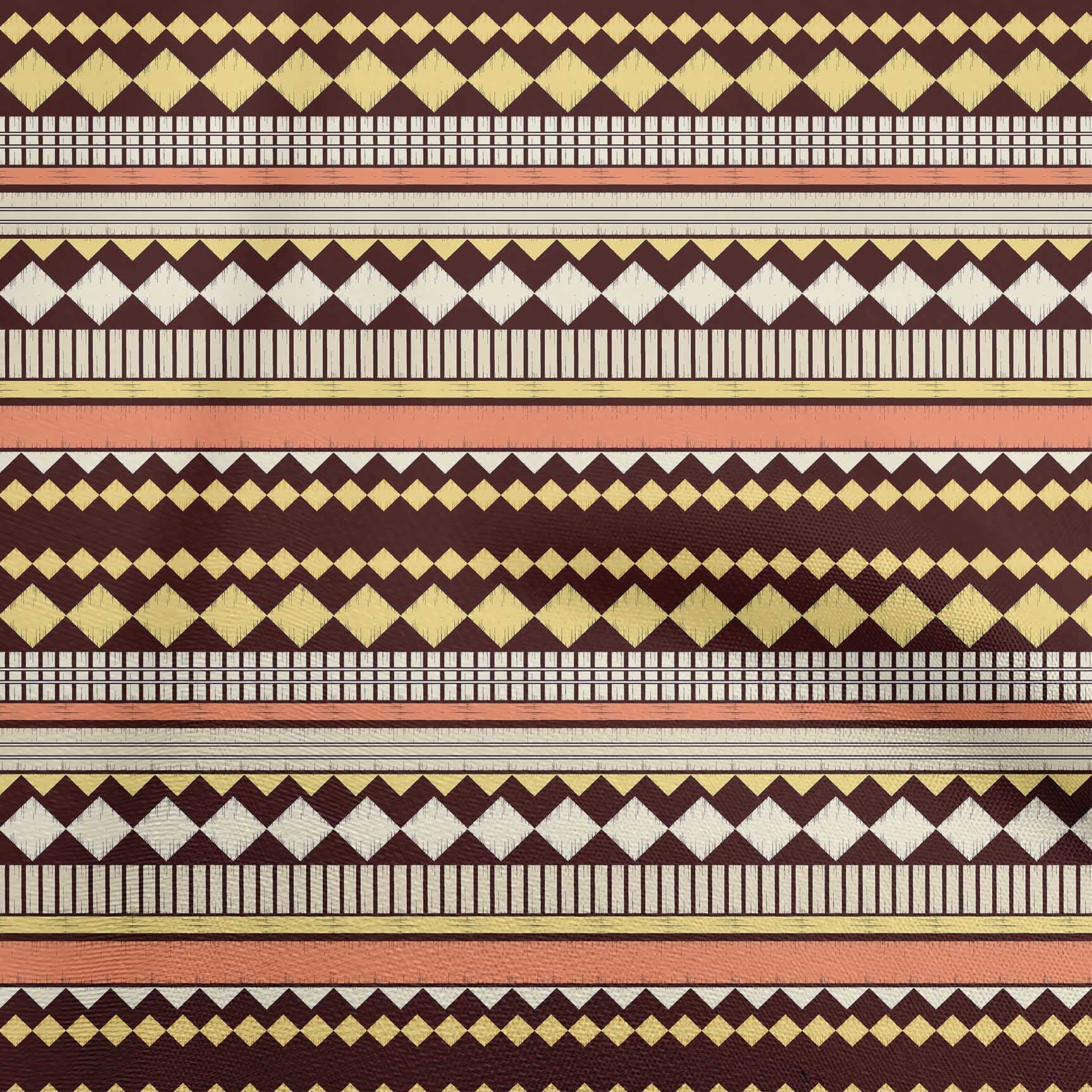 oneOone Cotton Flex Dark Peach Fabric - 40 Inch Wide Printed Geometrical Sewing Material by The Yard for DIY Clothing, Quilting & Home Decor Projects